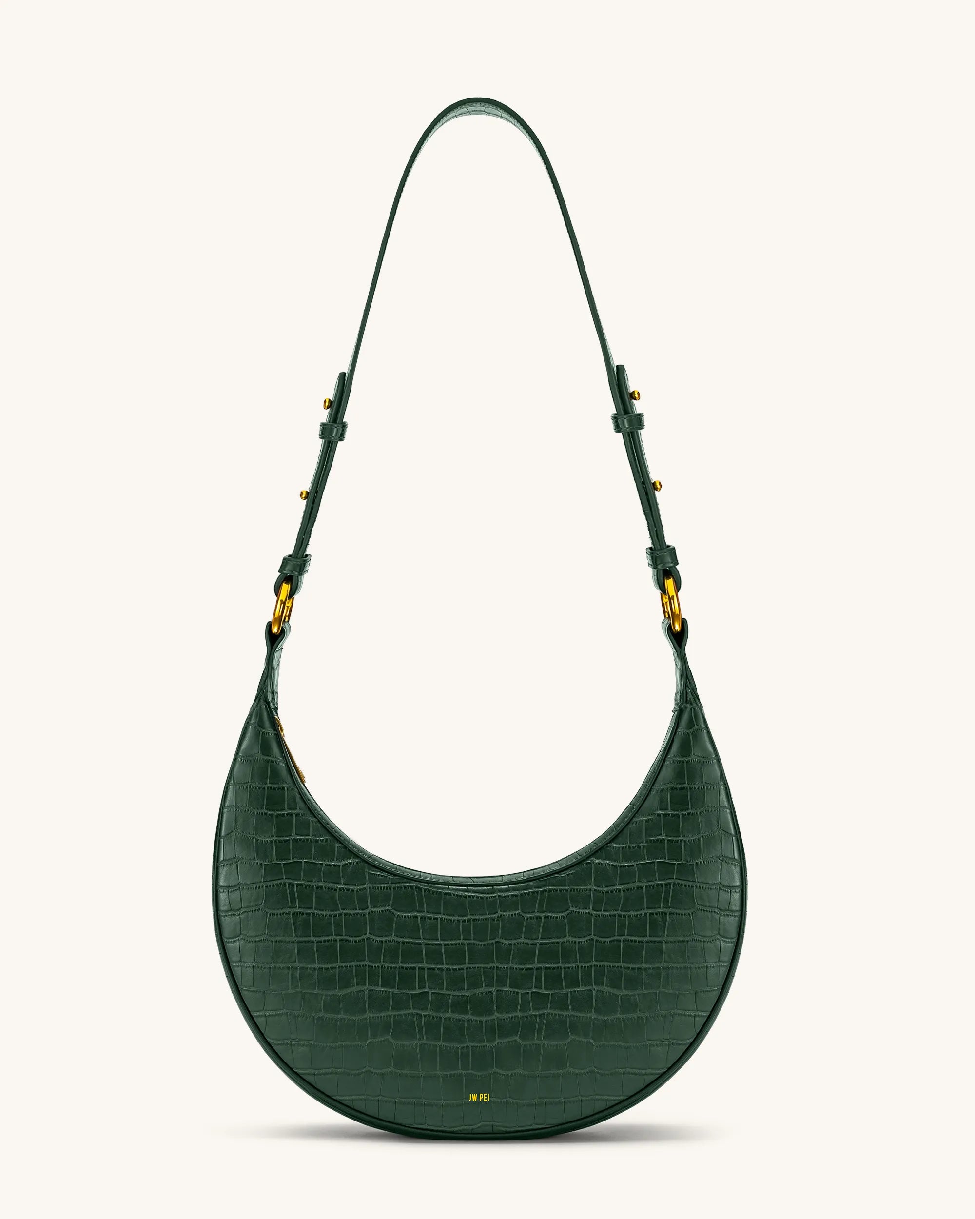 JW PEI_Dark Green Croc_Carly Saddle Bags_302-7_Dark Green Croc_04