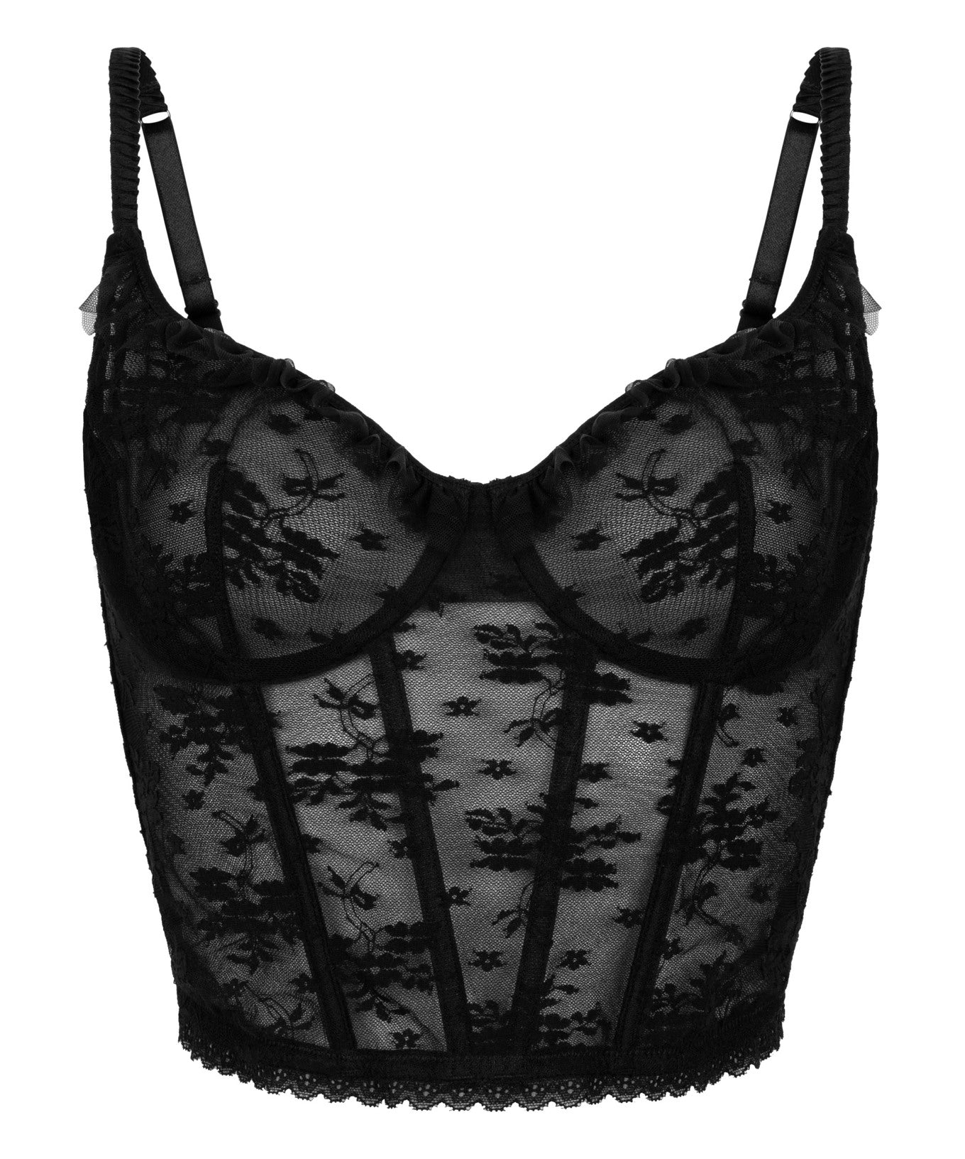 Hunkemoller_Caviar_Darcy Non-Padded Underwired Longline Bra in Different Cup Sizes_302364_Caviar_05