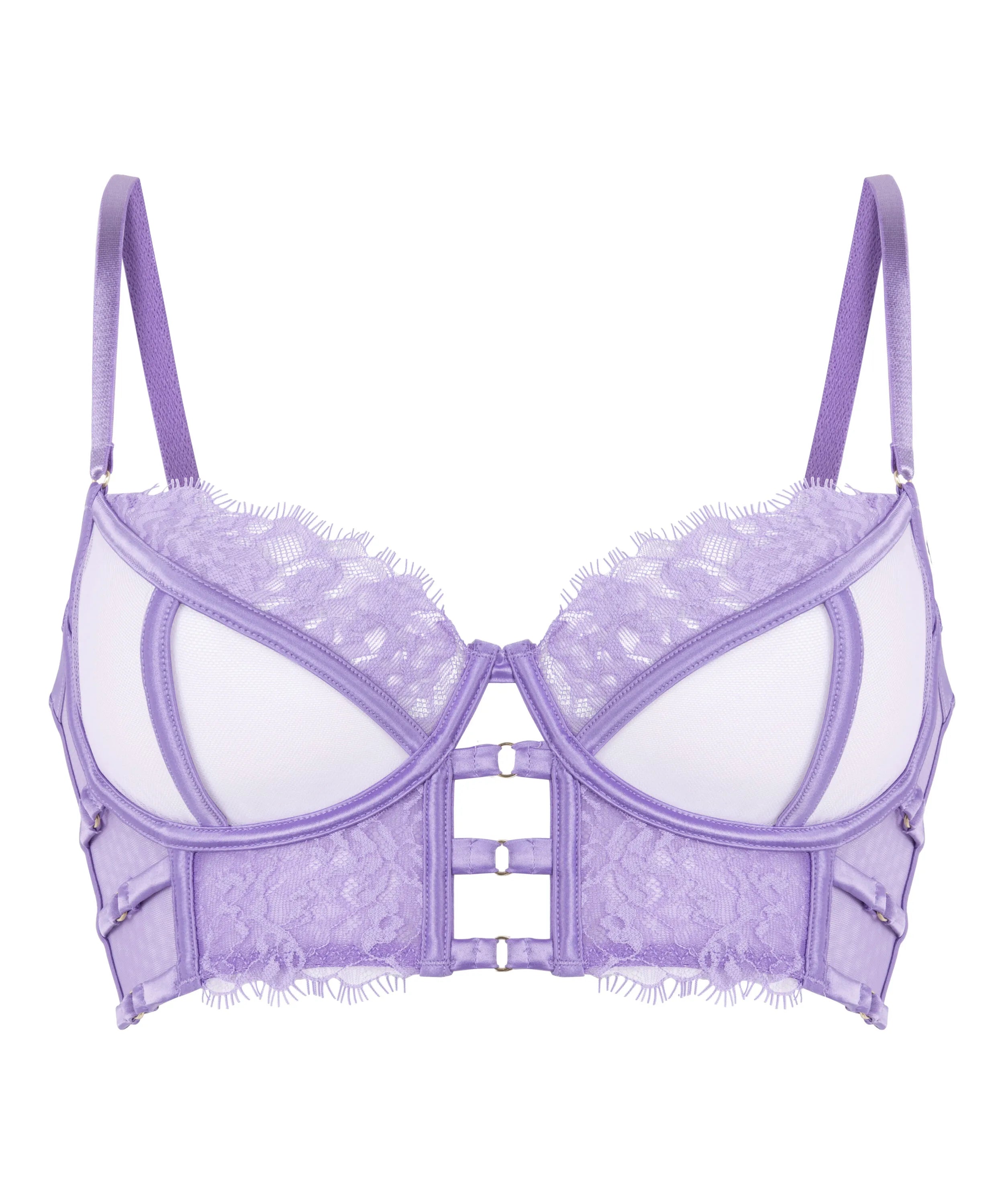 Hunkemoller_Purple_Nienke Non-Padded Underwired Longline Bra in Different Cup Sizes_302369_Bougainvillea_08