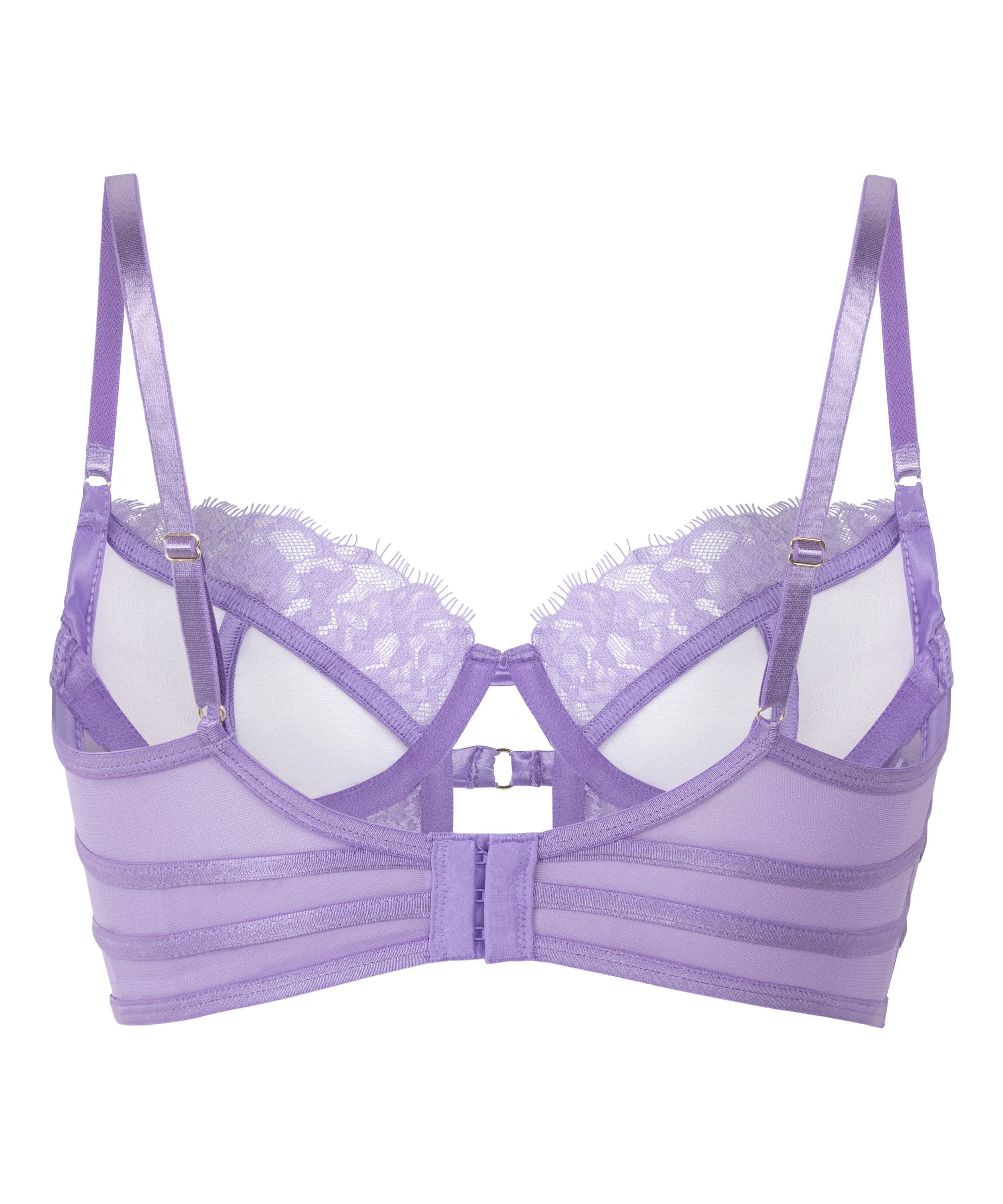 Hunkemoller_Purple_Nienke Non-Padded Underwired Longline Bra in Different Cup Sizes_302369_Bougainvillea_09