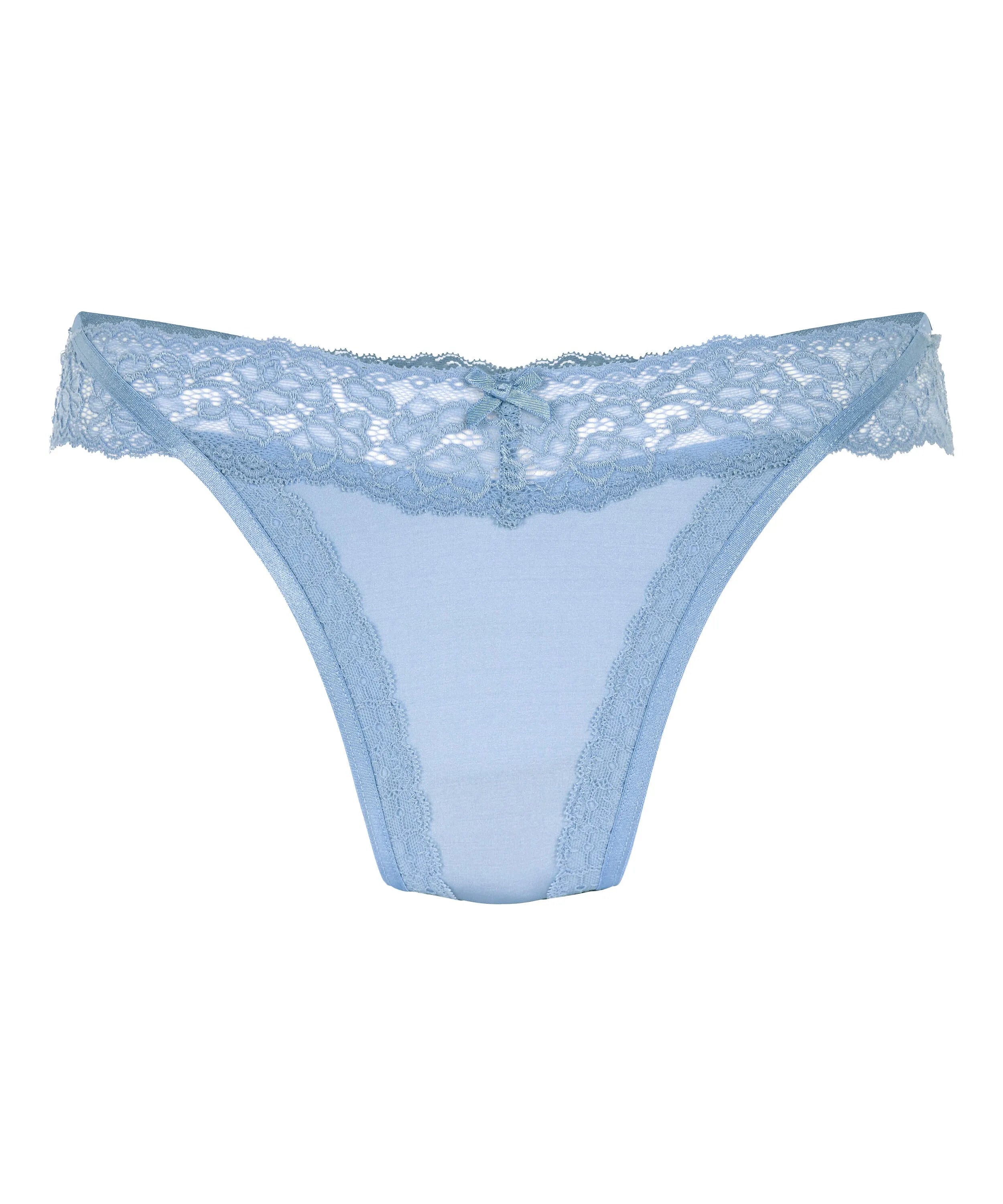 Hunkemoller Blue Women Elliena Extra Low V Thong SKU: 302495_Blue Image 04