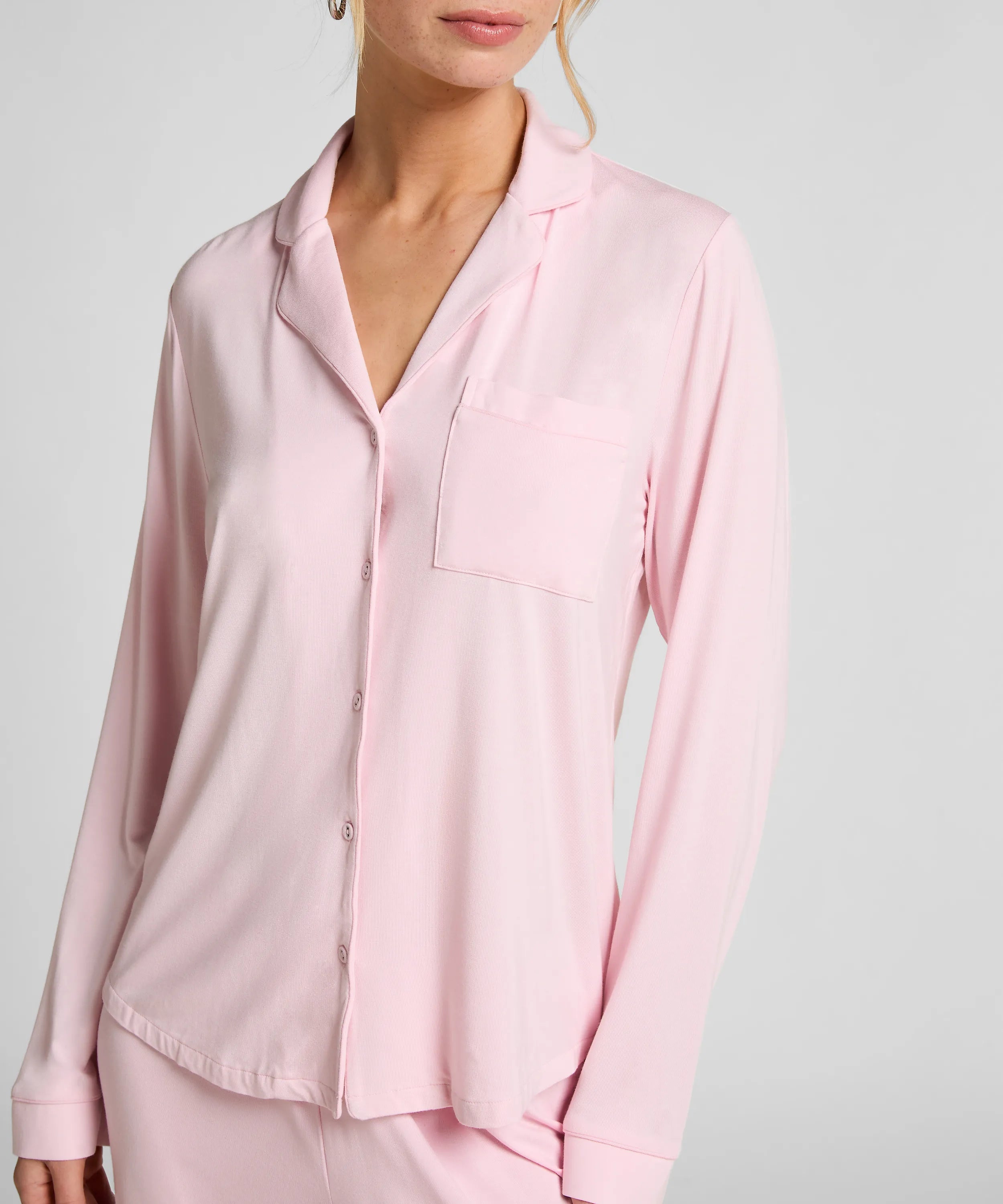 Hunkemoller_Pink_Essential Jersey Long-Sleeved Jacket_302651_Pink_02
