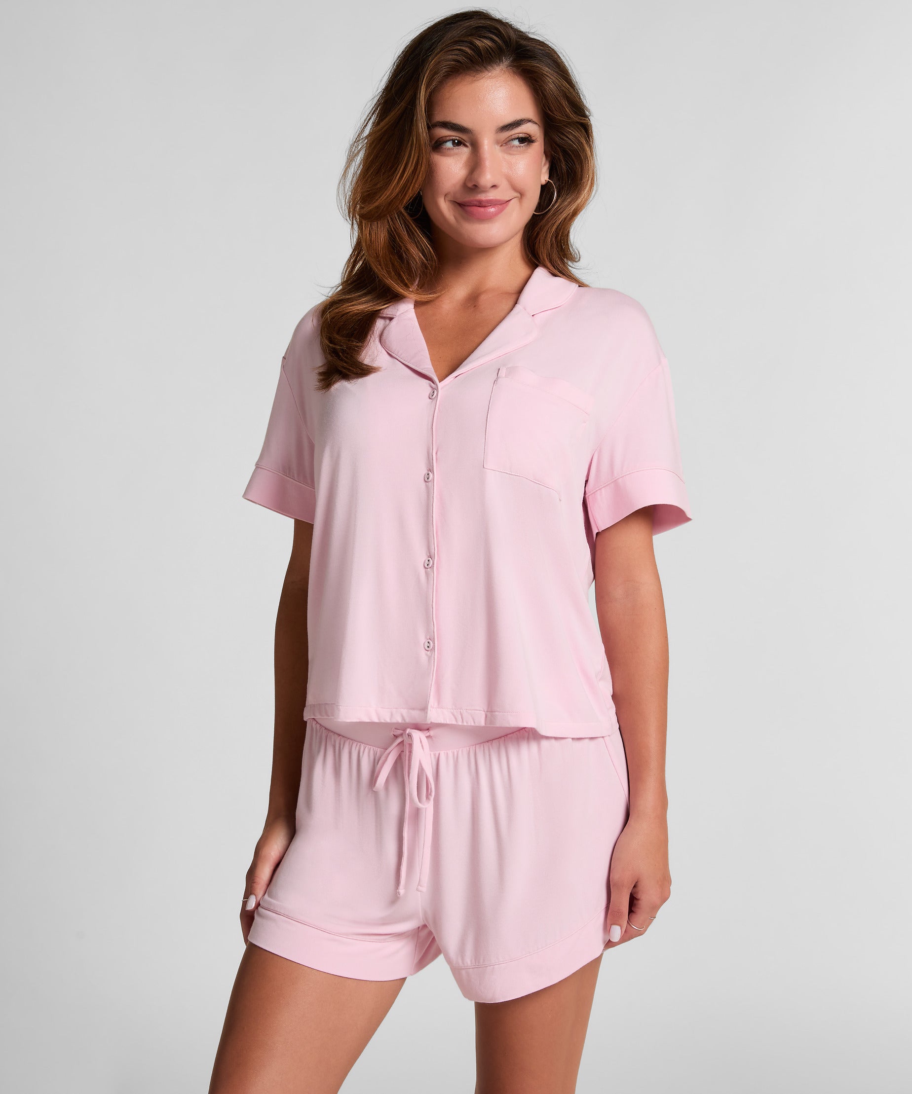 Hunkemoller_Pink_Essential Jersey Short-Sleeved Jacket_302657_Pink_03