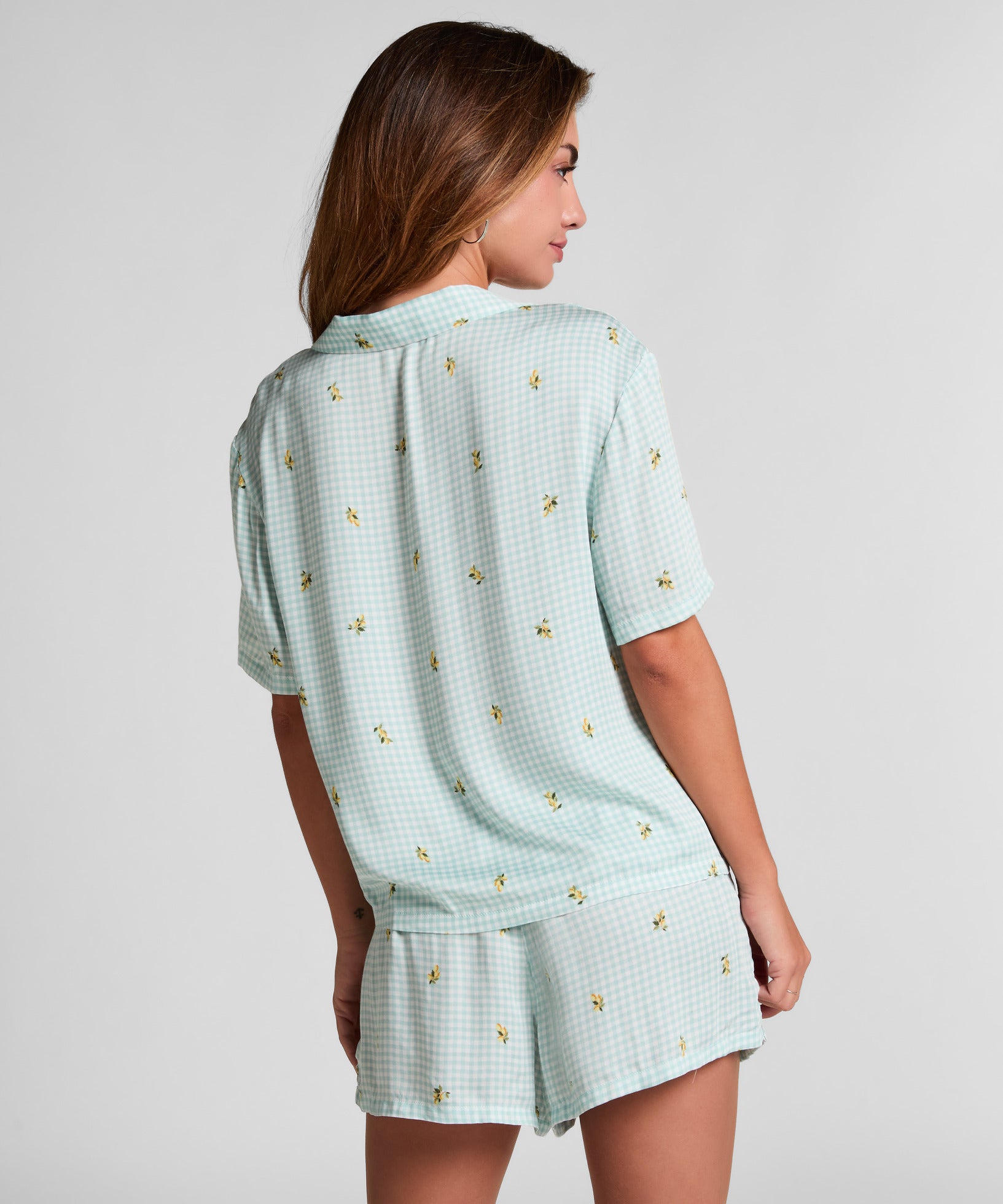 Hunkemoller_Green_Short Viscose Check Print_302753_Green_03