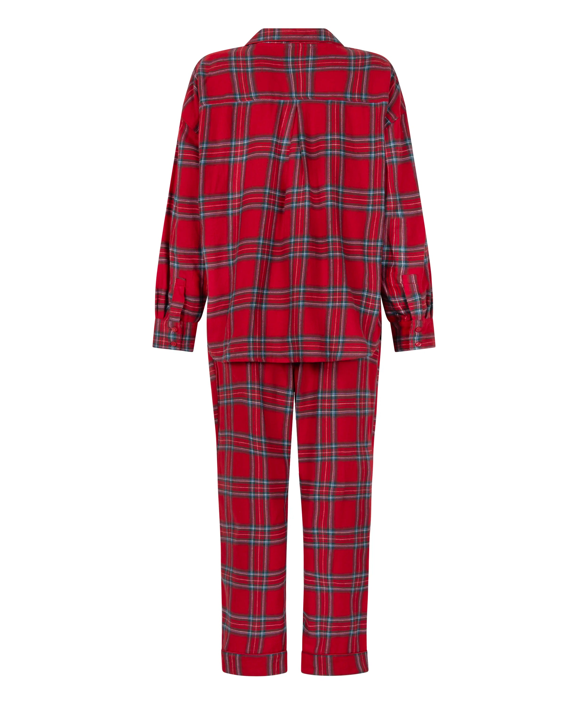 Hunkemoller_Red_Flannel Pyjama Set_302782_Salsa_05