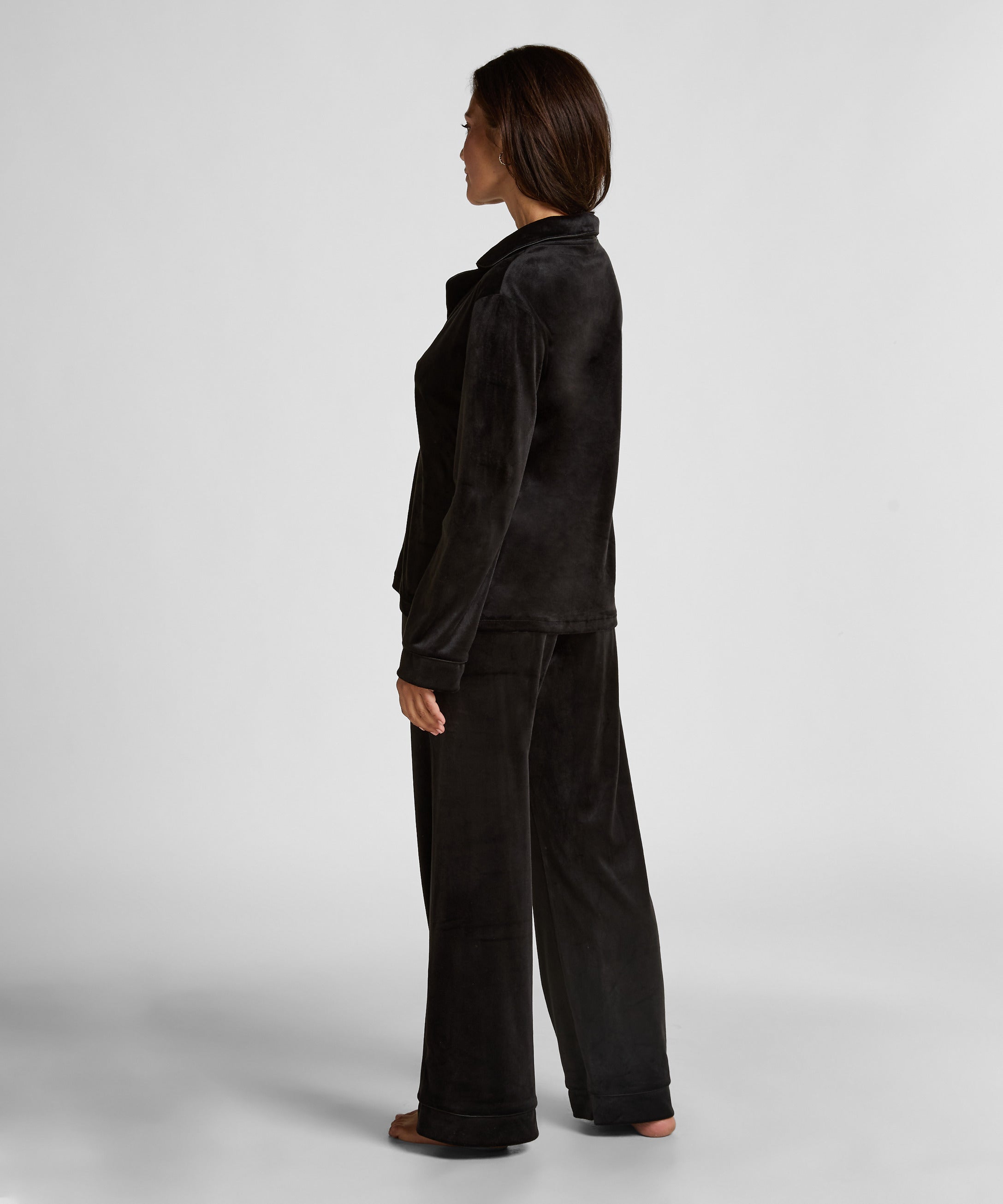 Hunkemoller_Black_Velvet Pyjama Pants_302845_Black_03