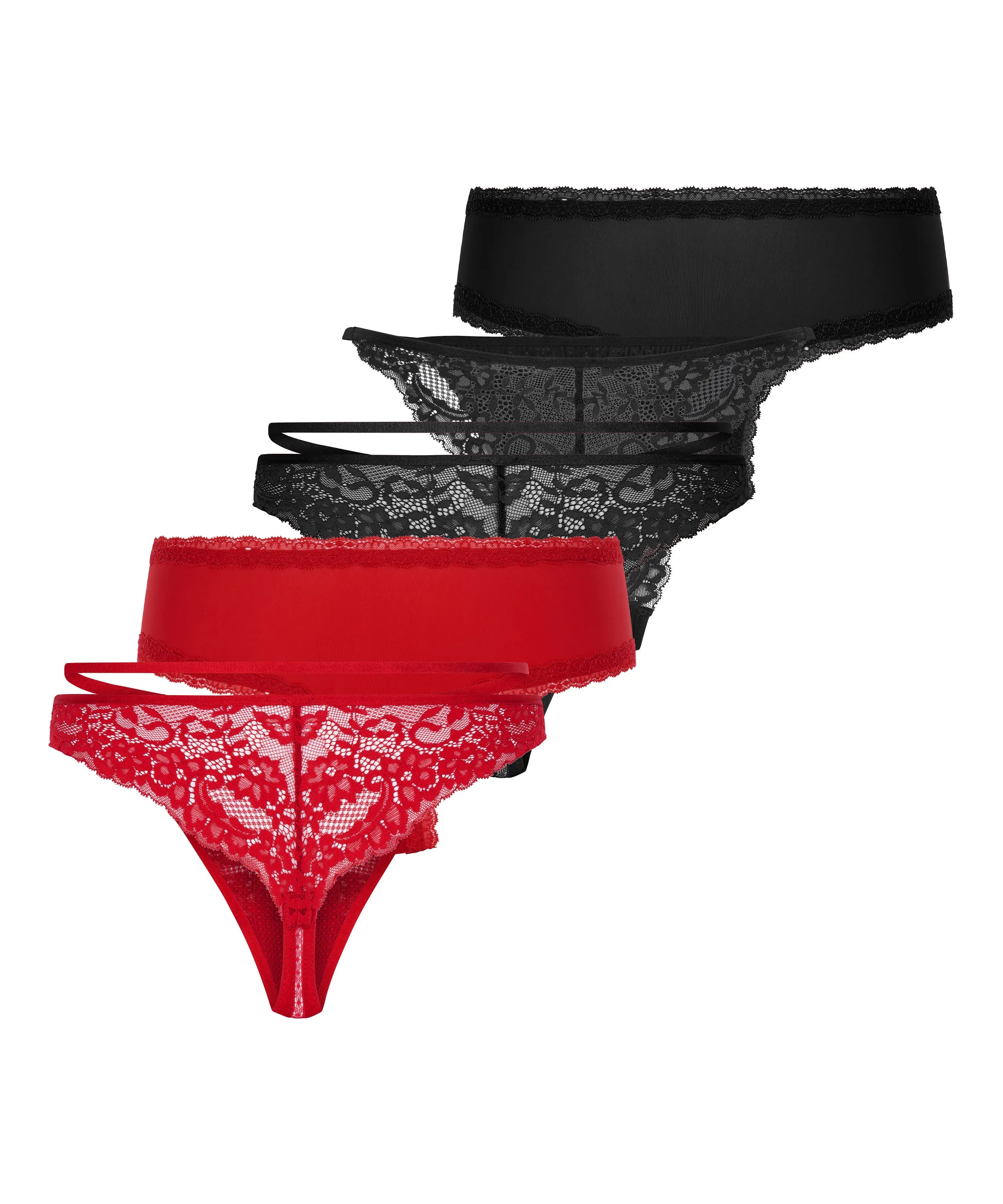 Hunkemoller_Red_5-Pack Fashion Brazilian_303346_Chili Pepper_05