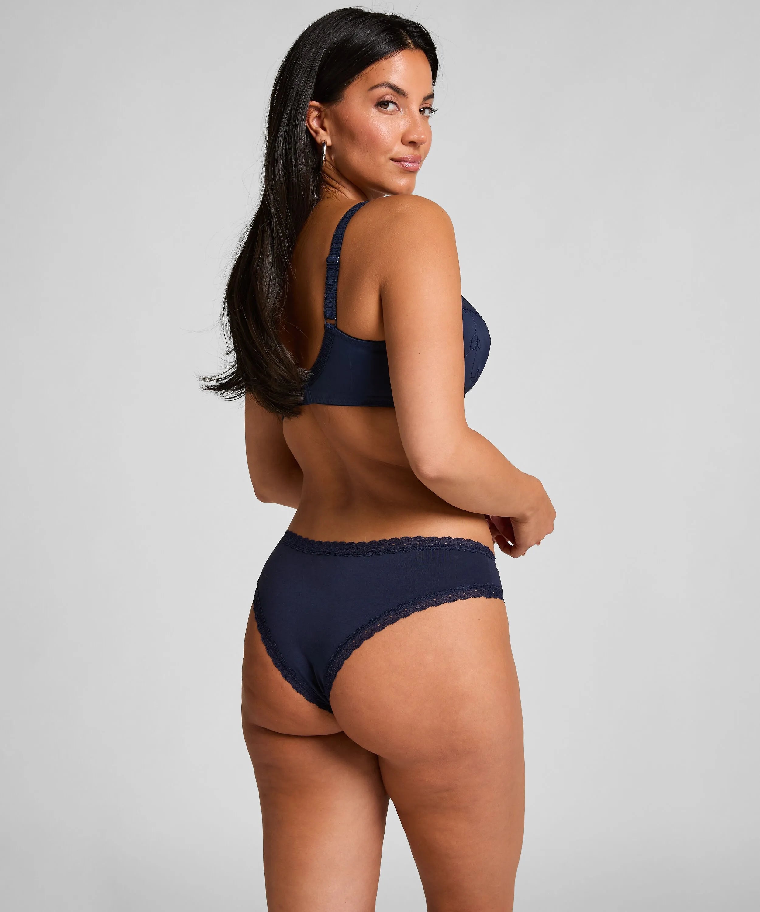 Hunkemoller Blue Women Georgia Cotton Brazilian SKU: 303560_Blue Image 03