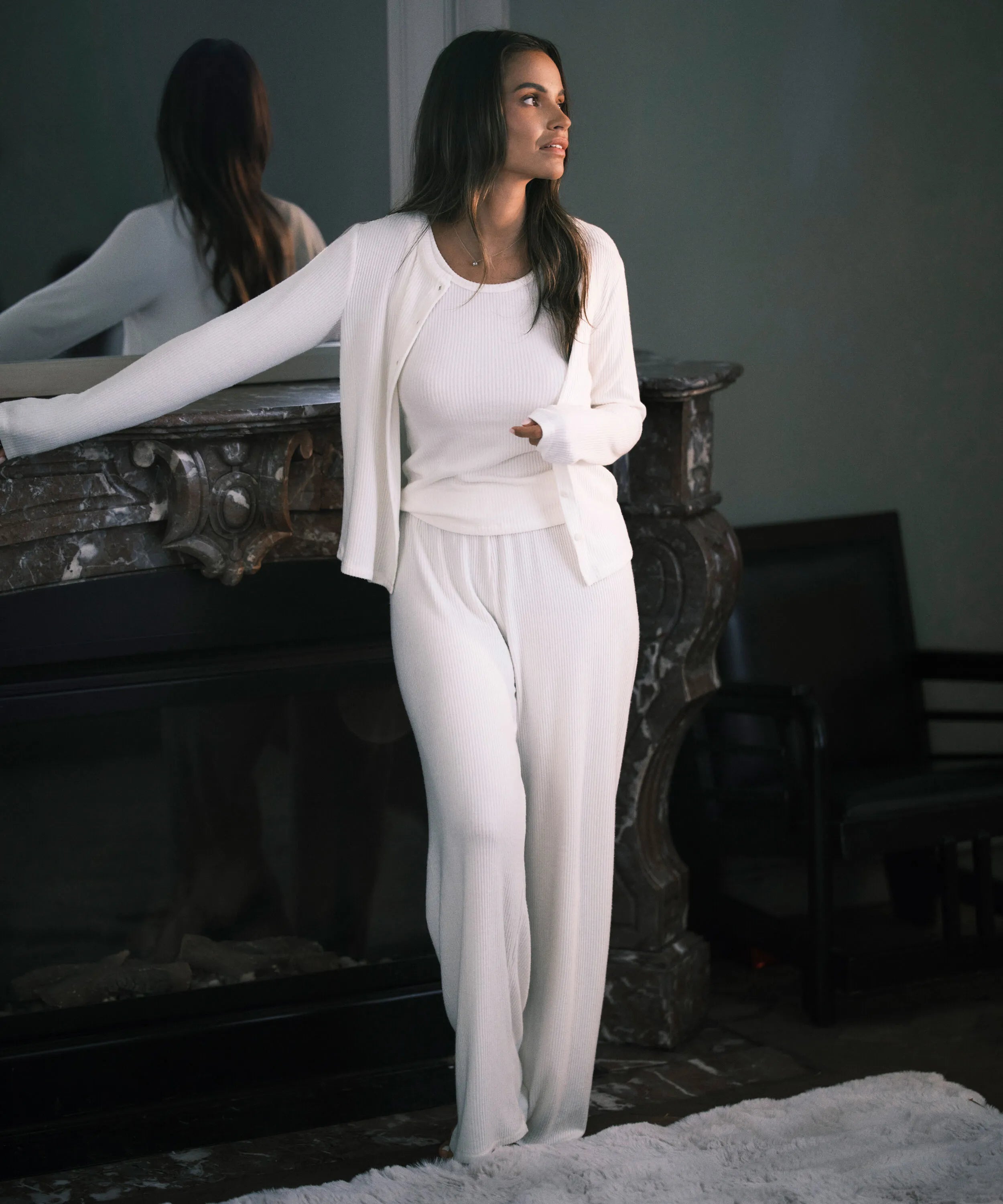 Hunkemoller_White_Brushed Jersey Trousers_303581_Gardenia_04