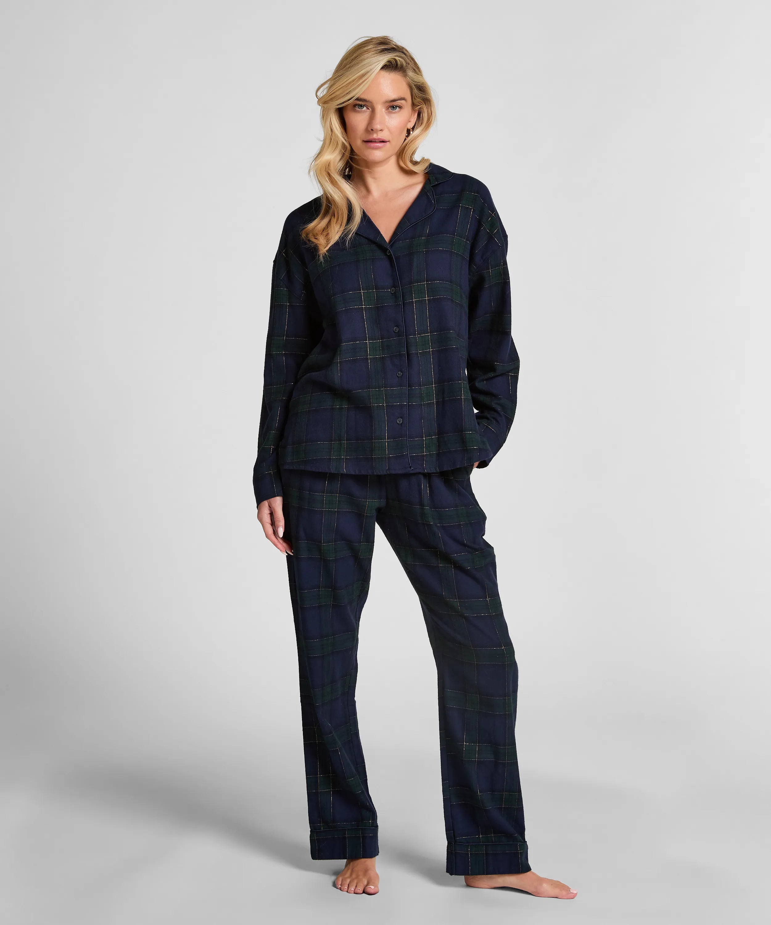Hunkemoller_Blue_Flannel Pyjama Pants_303625_Naval Academy_01