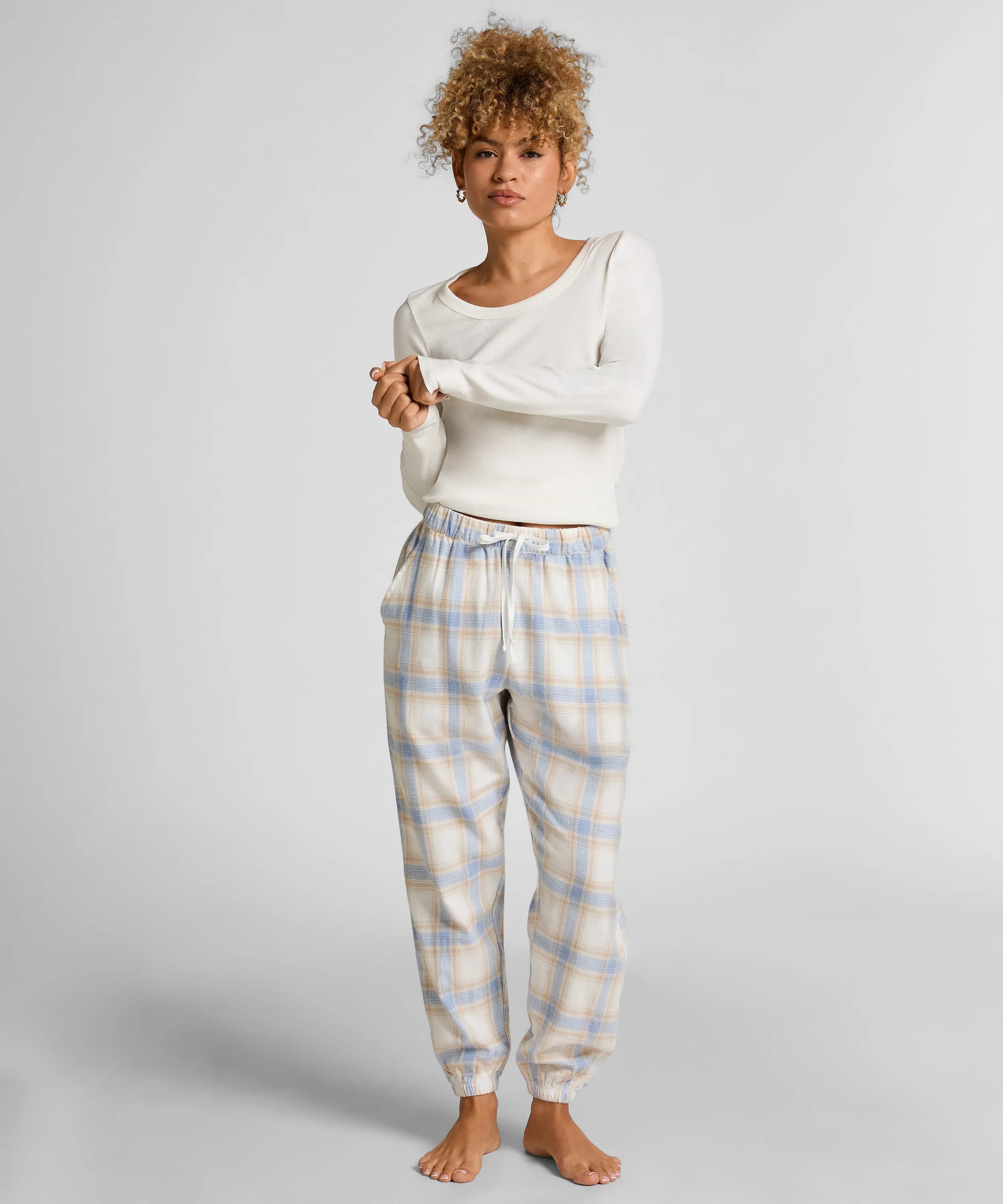Hunkemoller_Blue_Flannel Pyjama Pants_303627_Zen Blue_01