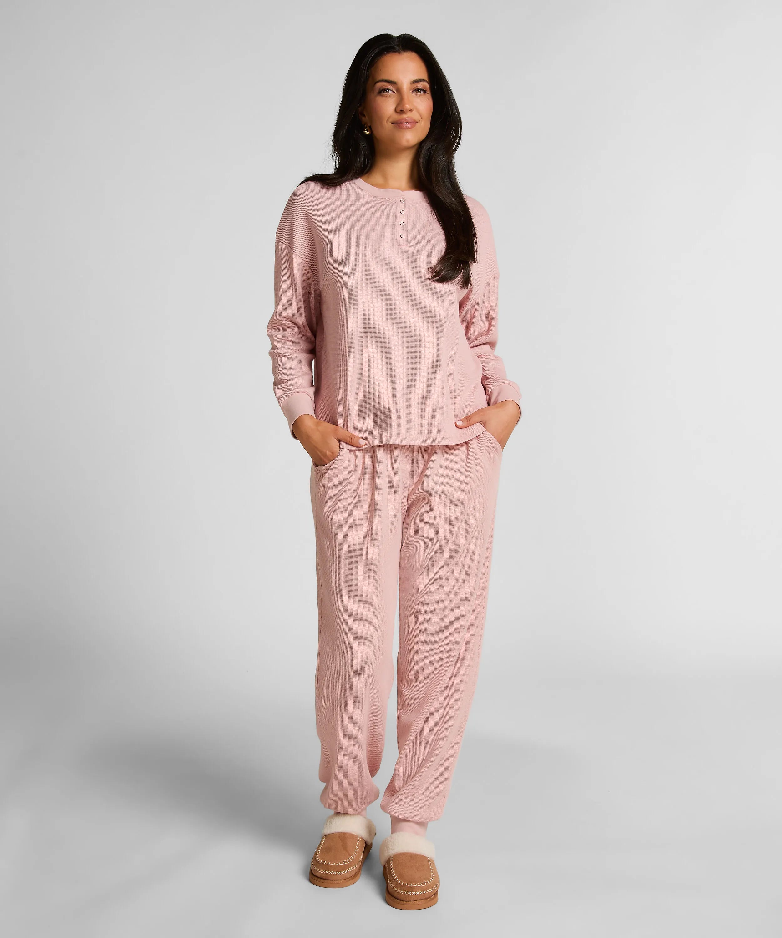 Hunkemoller_Pink_Top Waffle Henley_303647_Pink_03