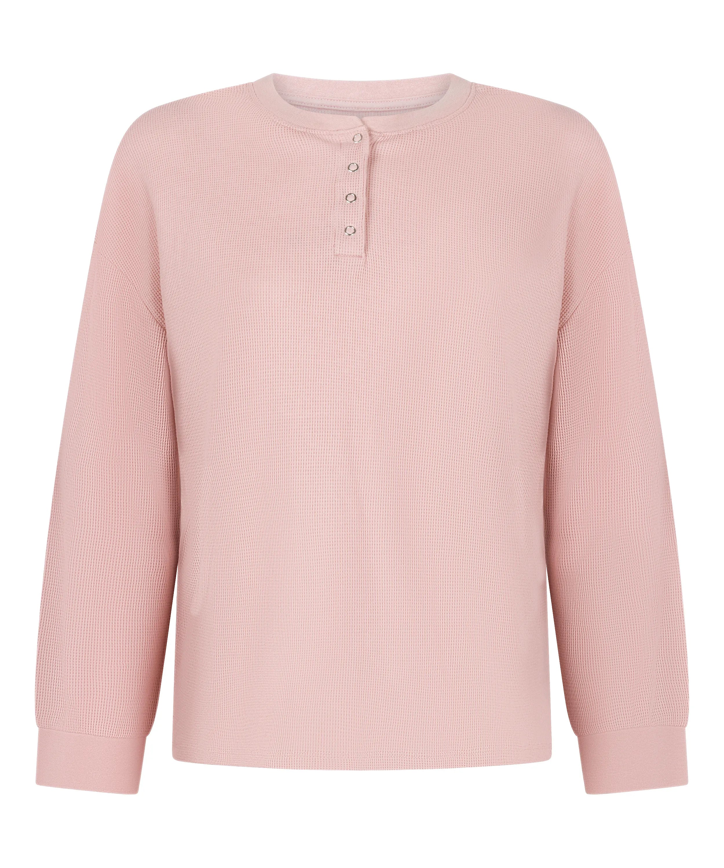 Hunkemoller_Pink_Top Waffle Henley_303647_Pink_05