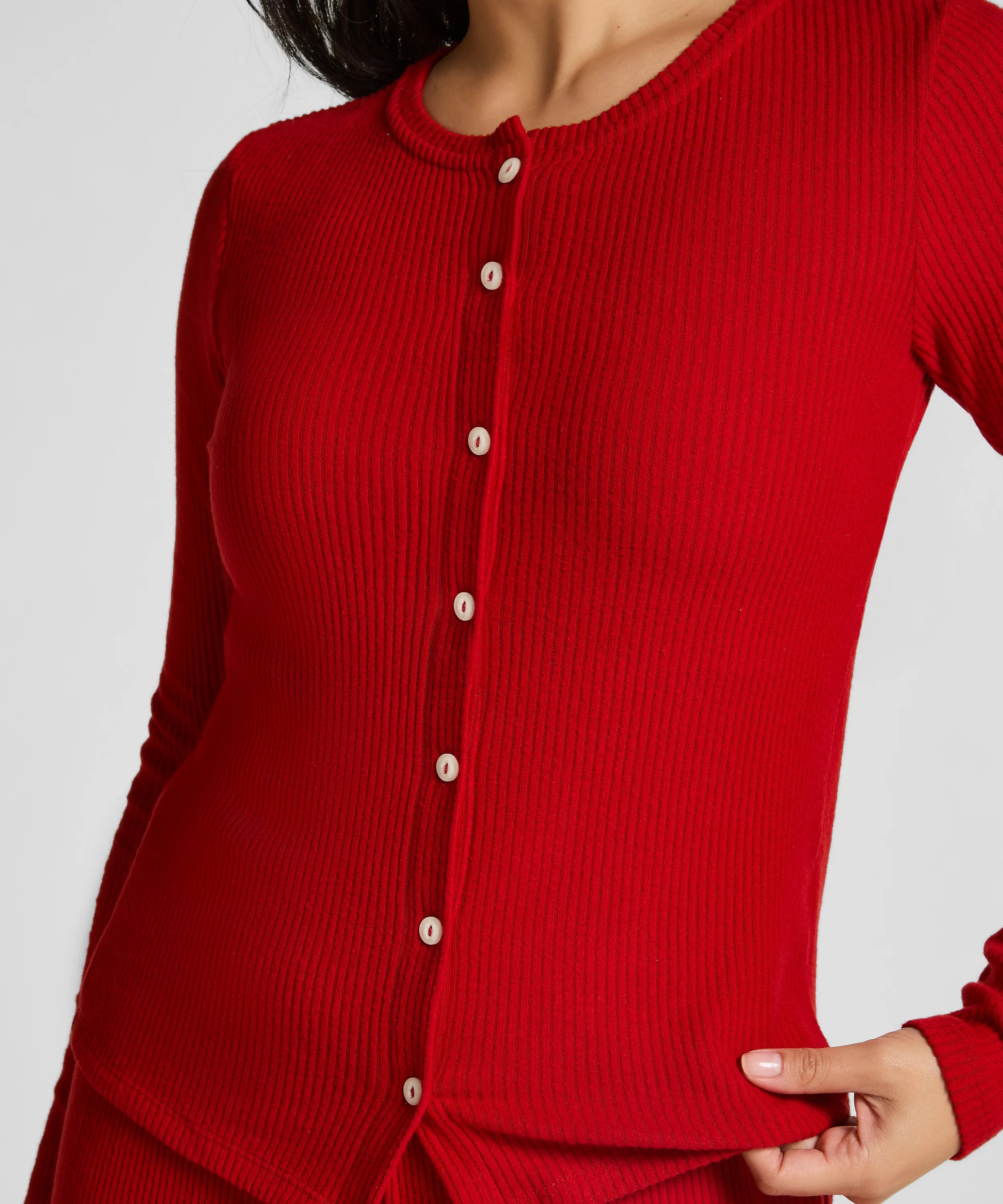 Hunkemoller_Red_Cardigan Ribbed Jersey_303657_Savvy Red_02