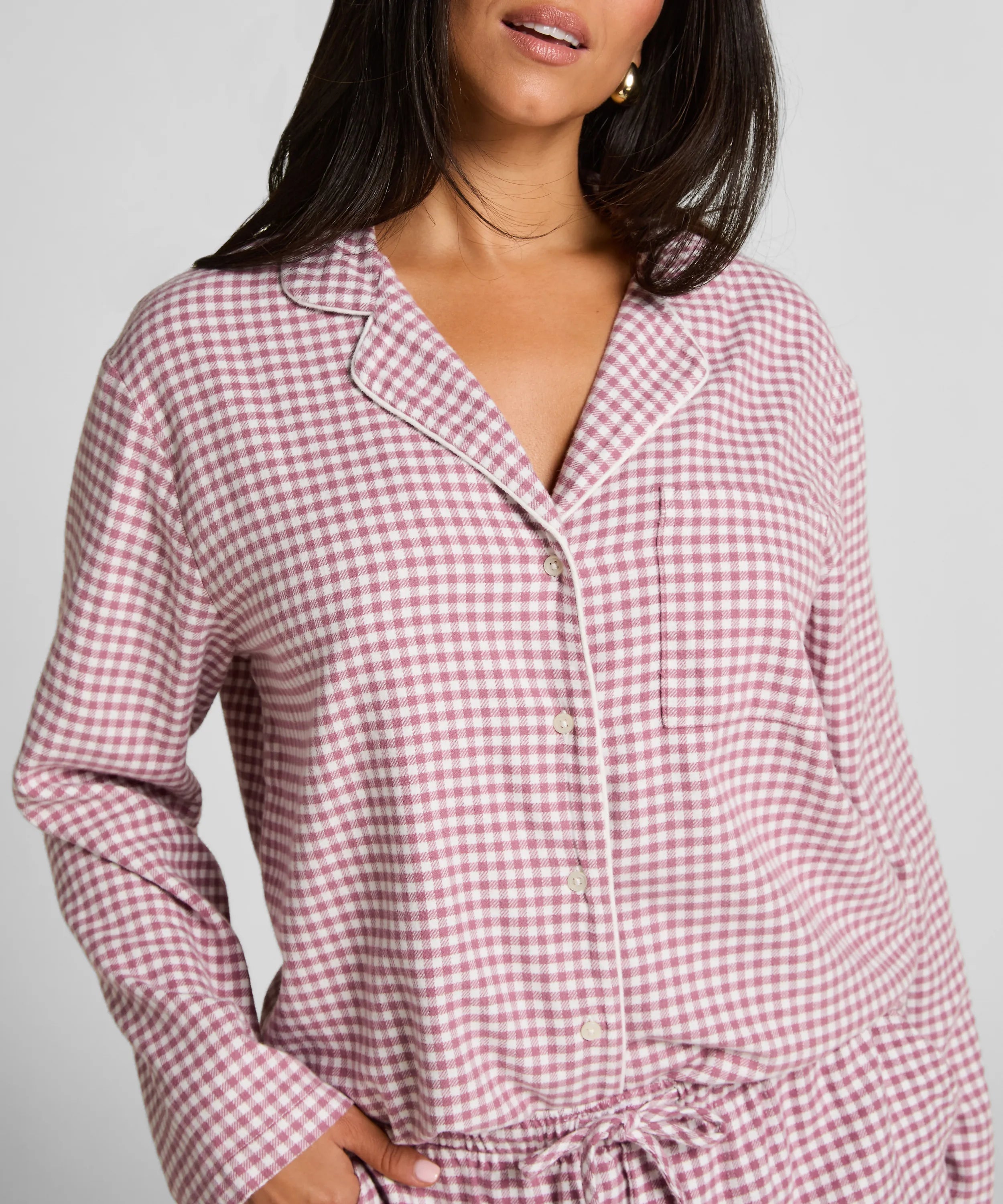 Hunkemoller_Purple_Essentials Flannel Pyjama Top_303679_Wistful Mauve_02