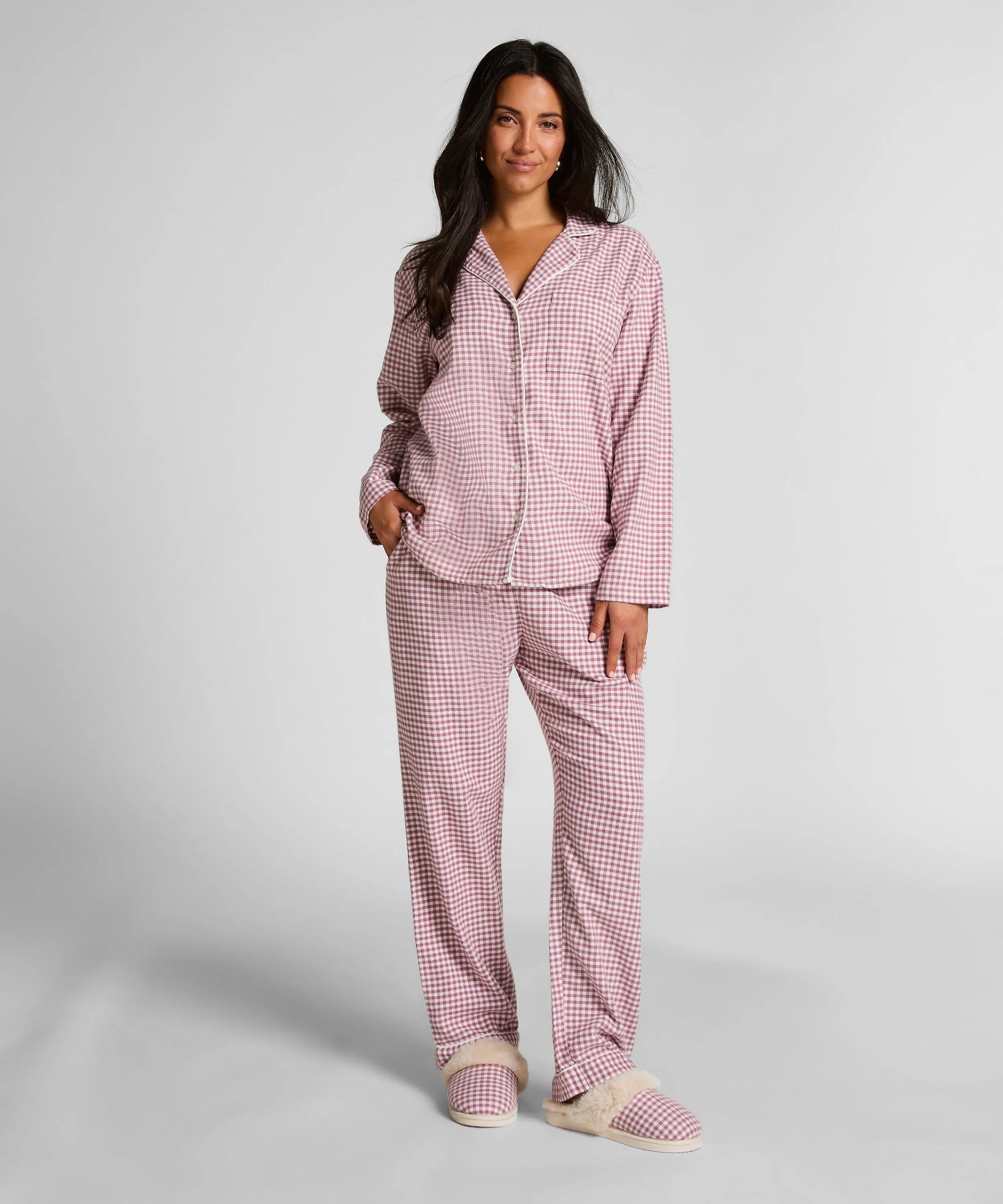 Hunkemoller_Purple_Essentials Flannel Pyjama Top_303679_Wistful Mauve_03