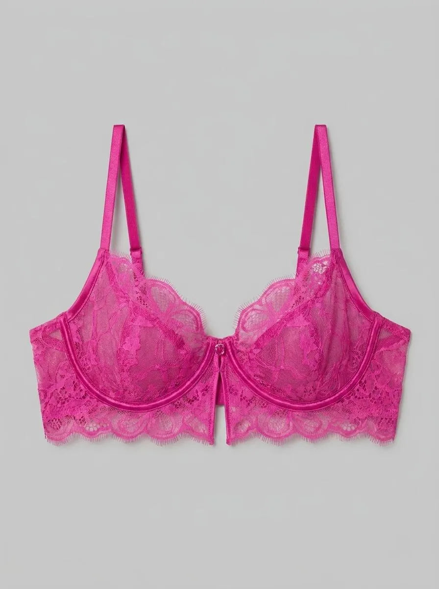 Hunkemoller Rose Violet Women Prina Non-Padded Underwired Bra in Different Cup Sizes SKU: 303979_Rose Violet Image 00