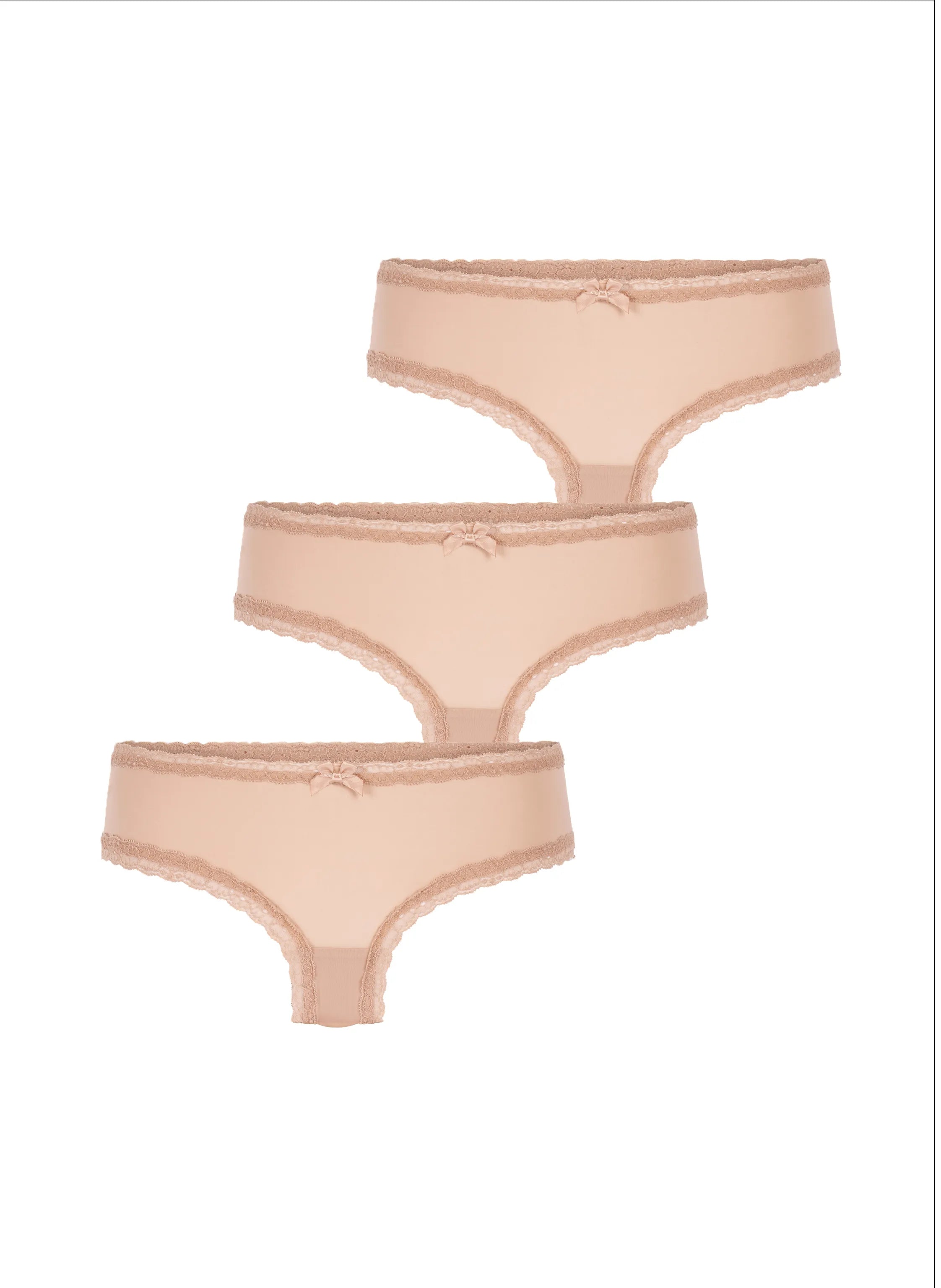Hunkemoller Tan Women 3-Pack V-Shape Brazilian SKU: 304026_Tan Image 04