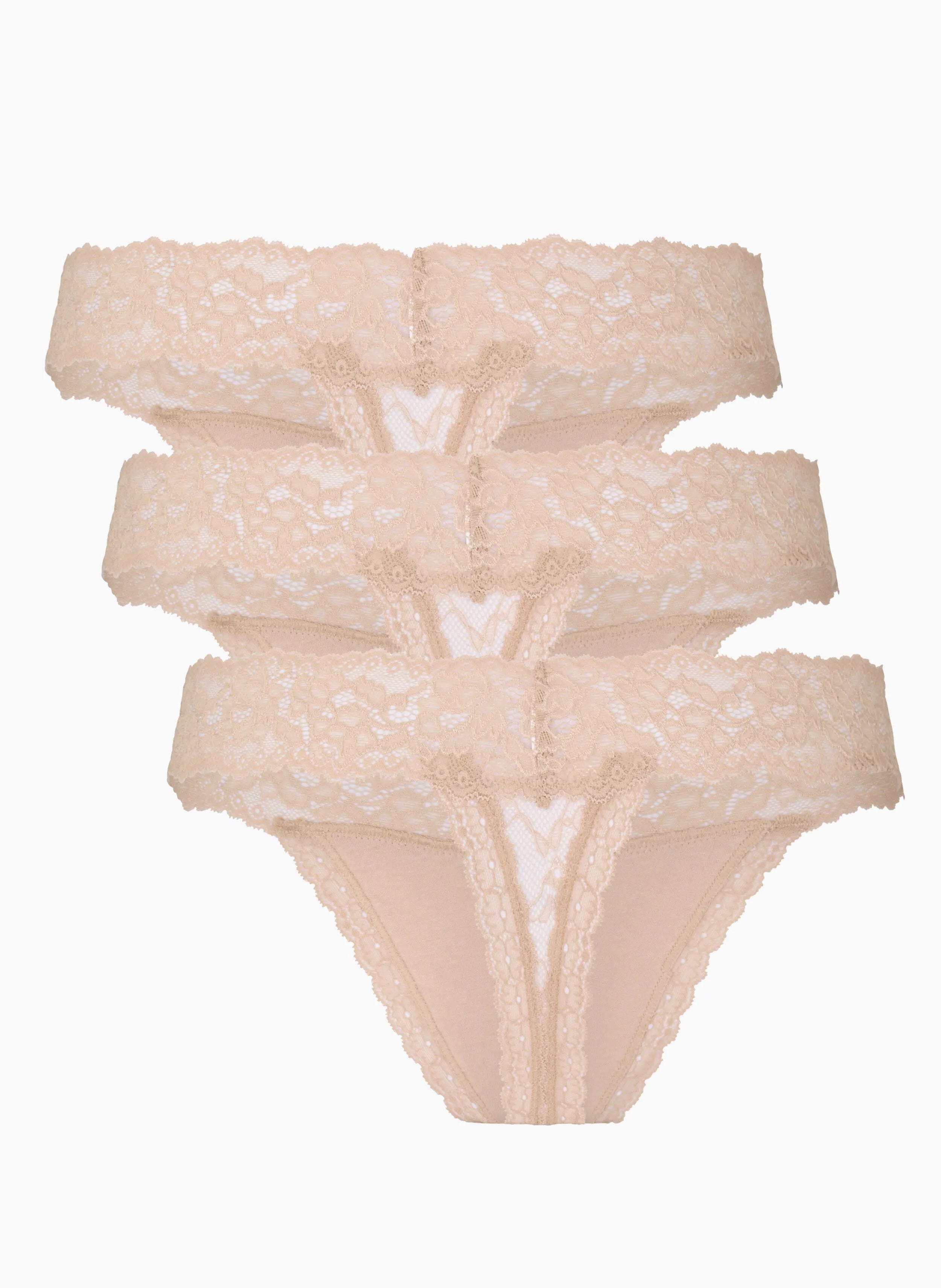 Hunkemoller Tan Women 3 Pack Madison Thong SKU: 304027_Tan Image 05
