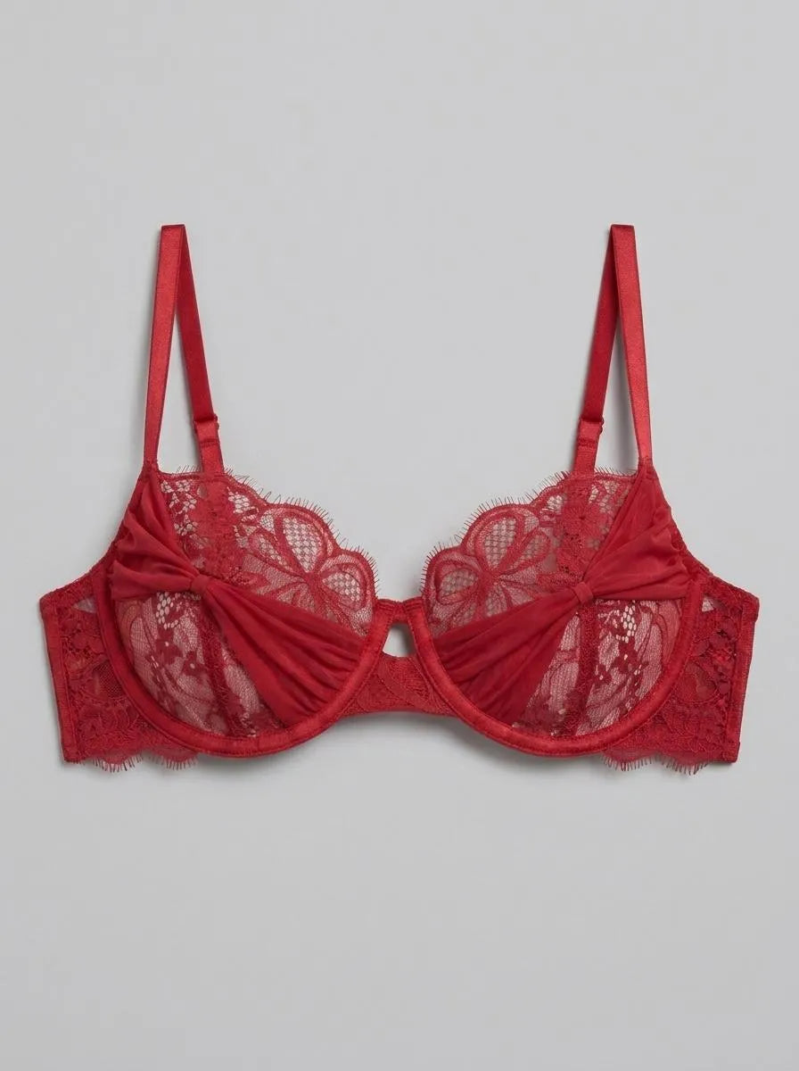 Hunkemoller Chili Pepper Women Marianna Non-Padded Underwired Bra in Different Cup Sizes SKU: 304093_Chili Pepper Image 00