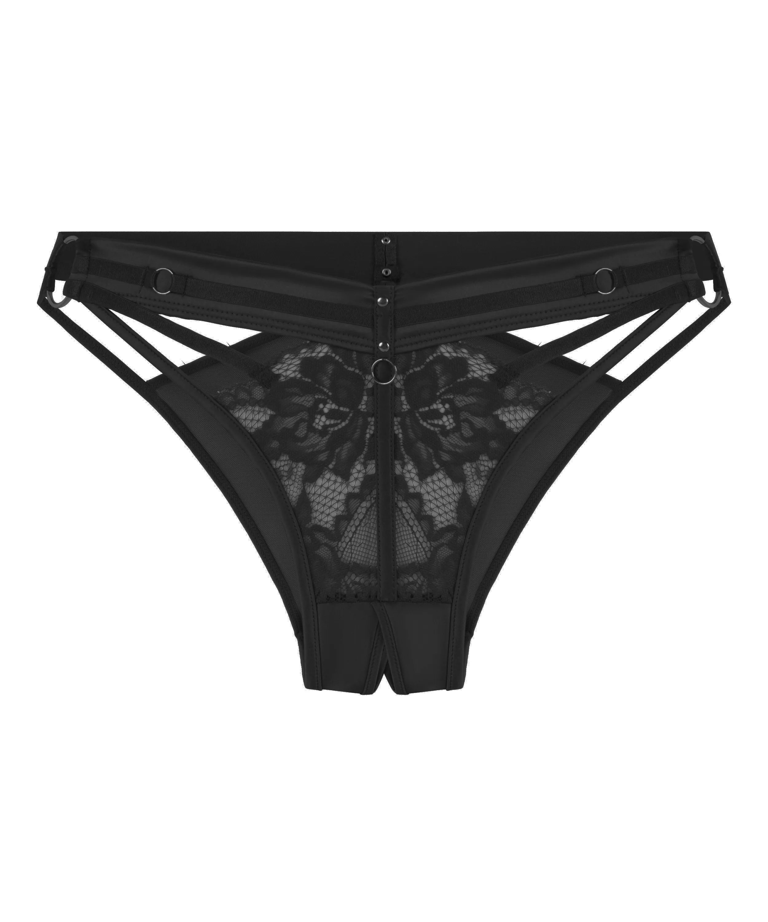 Hunkemoller Caviar Women Emmeline Open Crotch Brazilian SKU: 304103_Caviar Image 04