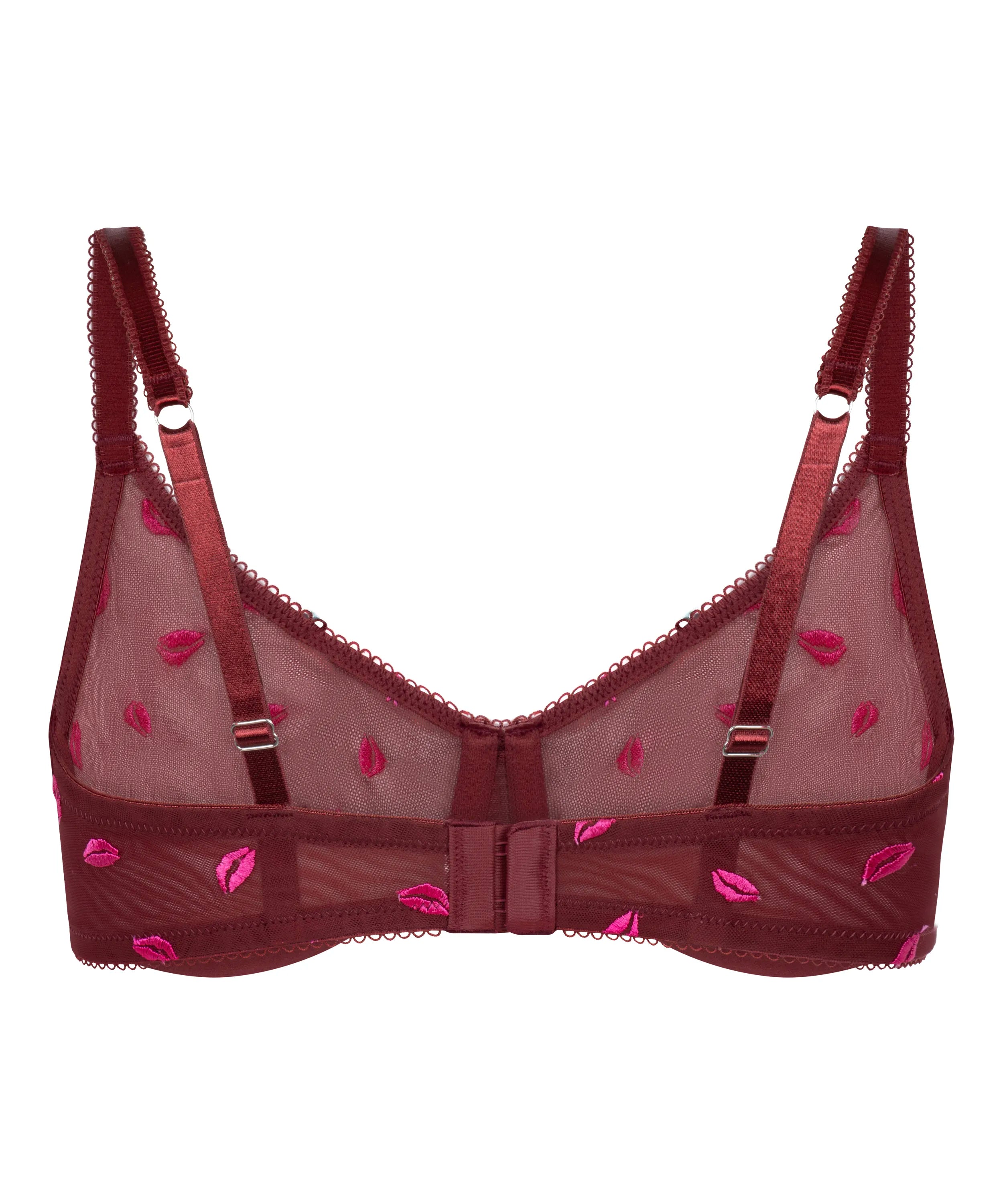 Hunkemoller Cabernet Women Frida Non-Padded Underwired Bra in Different Cup Sizes SKU: 304117_Cabernet Image 07