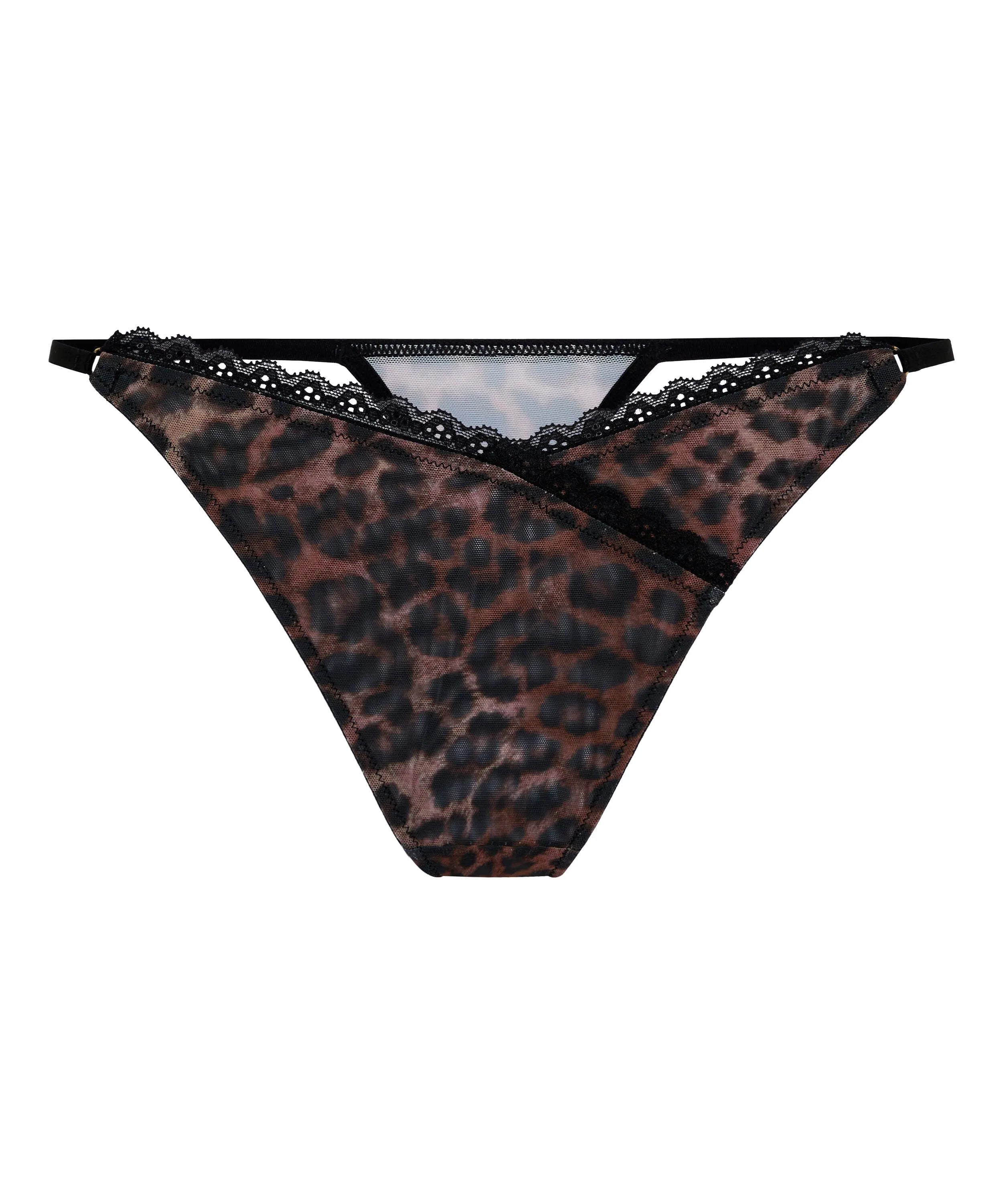 Hunkemoller Brown Women Ella Highleg Thong SKU: 304128_Brown Image 04