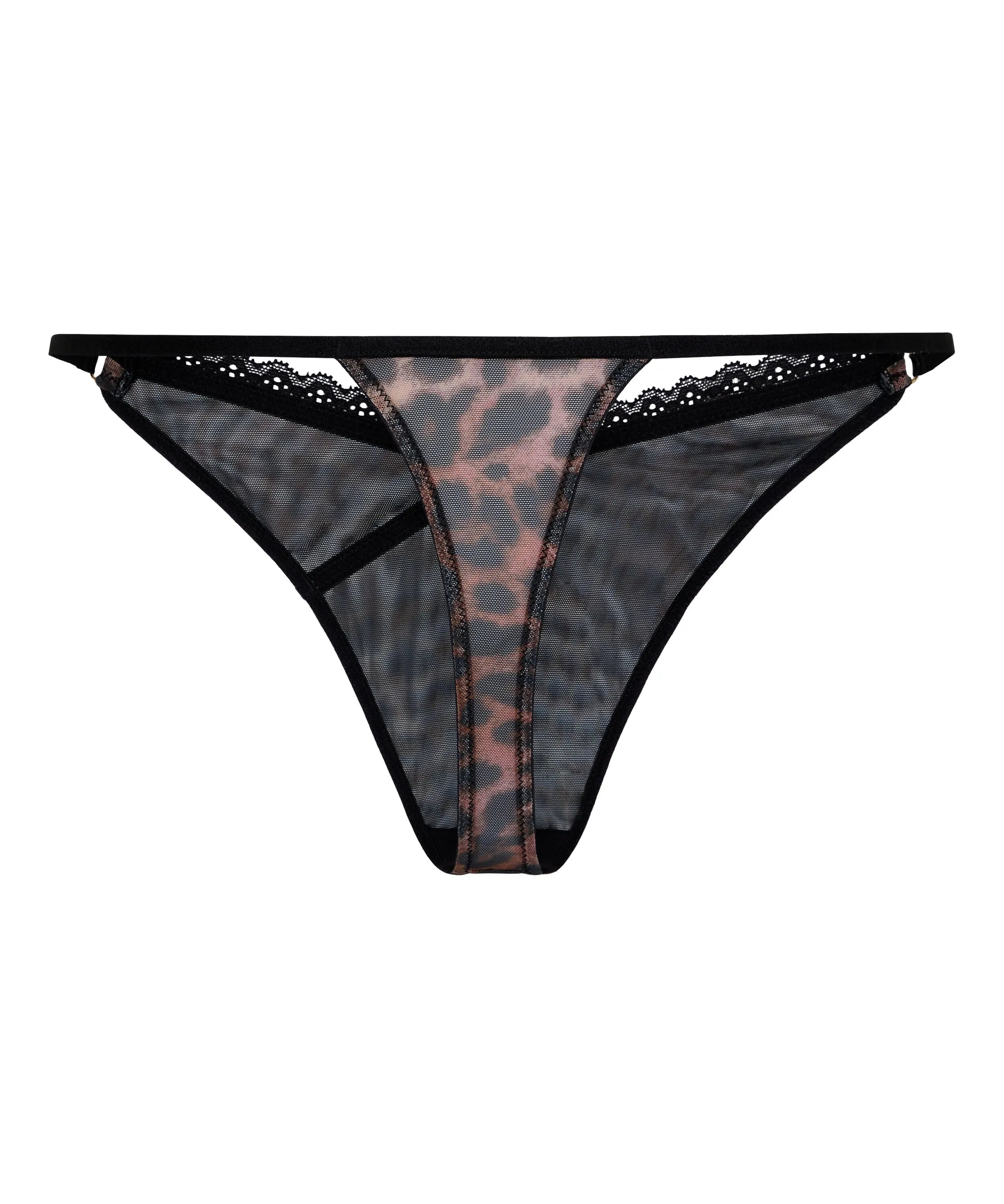 Hunkemoller Brown Women Ella Highleg Thong SKU: 304128_Brown Image 05