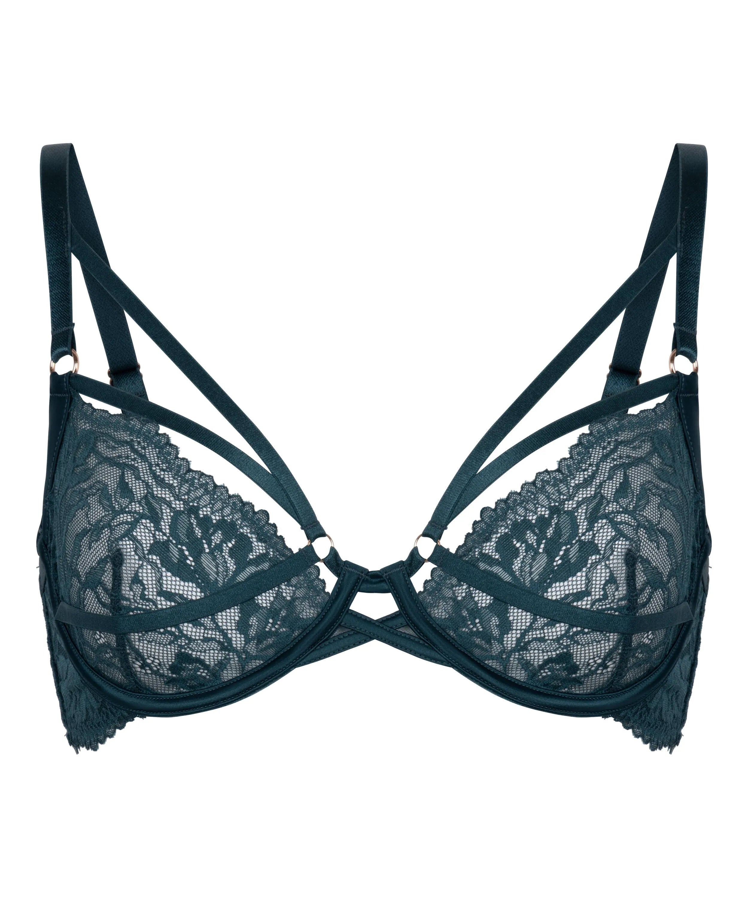 Hunkemoller Blue Women Amel Non-Padded Underwired Bra SKU: 304129_Blue Image 05