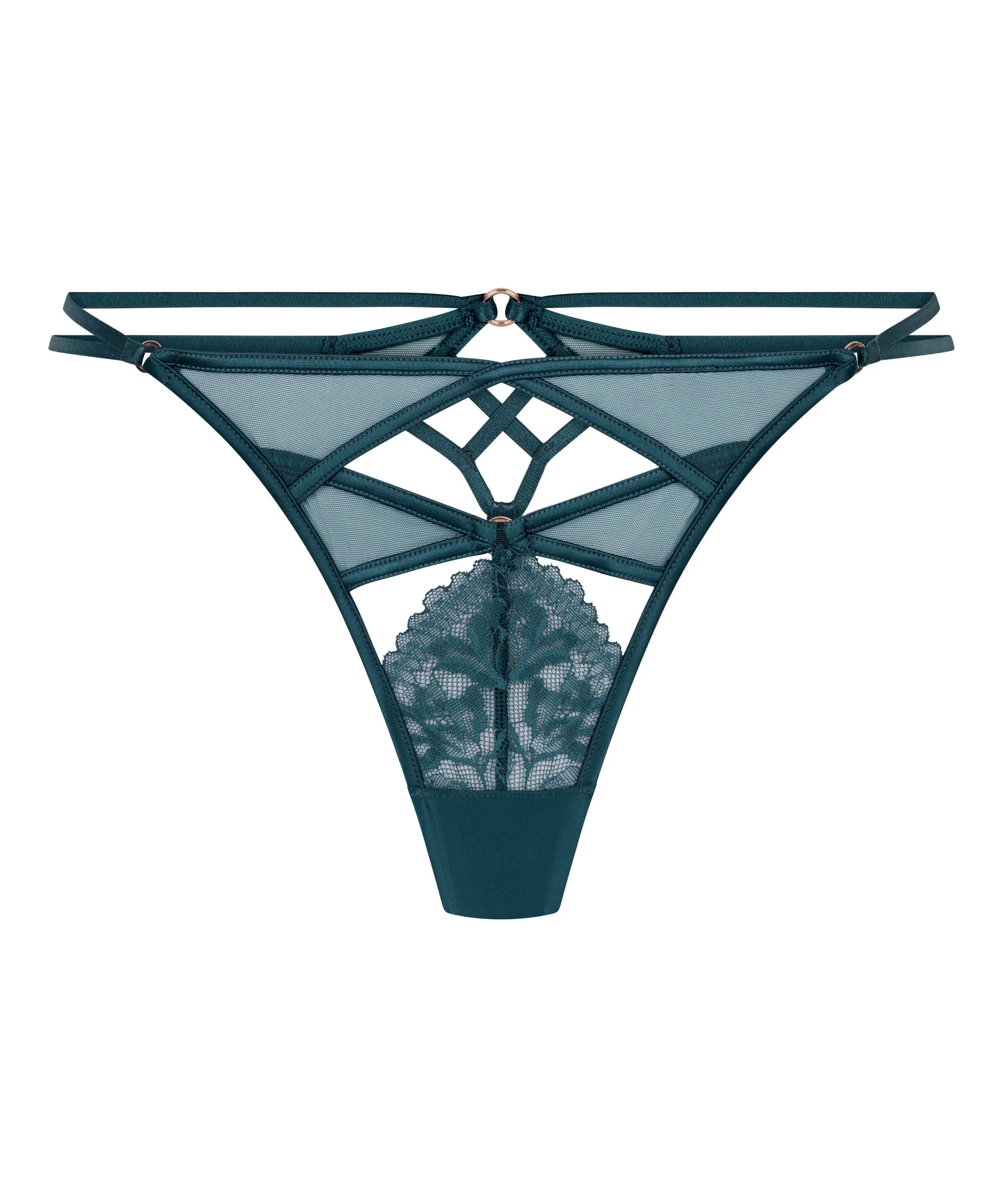 Hunkemoller Blue Women Amel Highleg Thong SKU: 304132_Blue Image 04