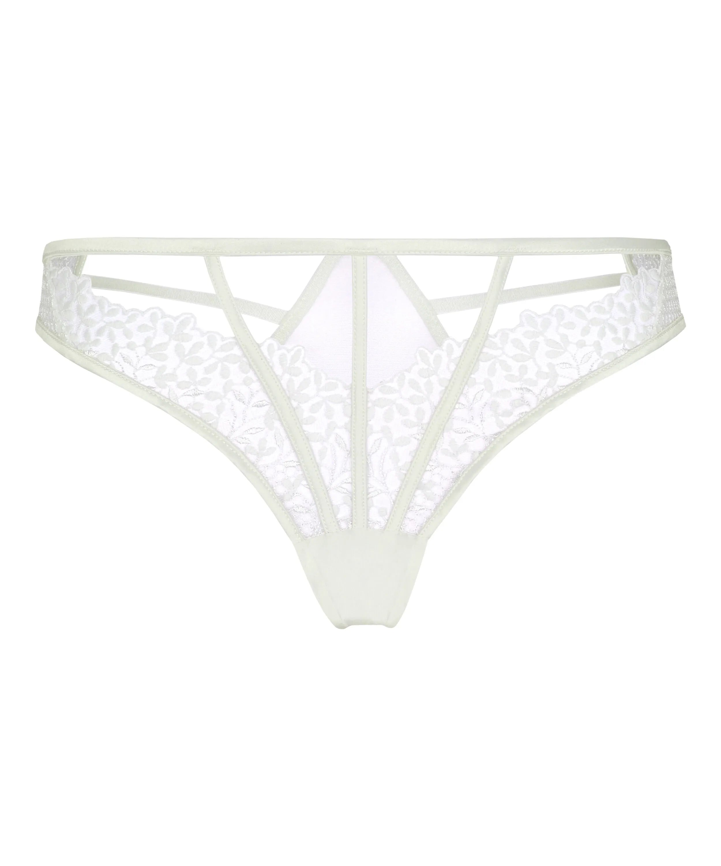 Hunkemoller White Women Kristina Highleg Thong SKU: 304215_White Image 04