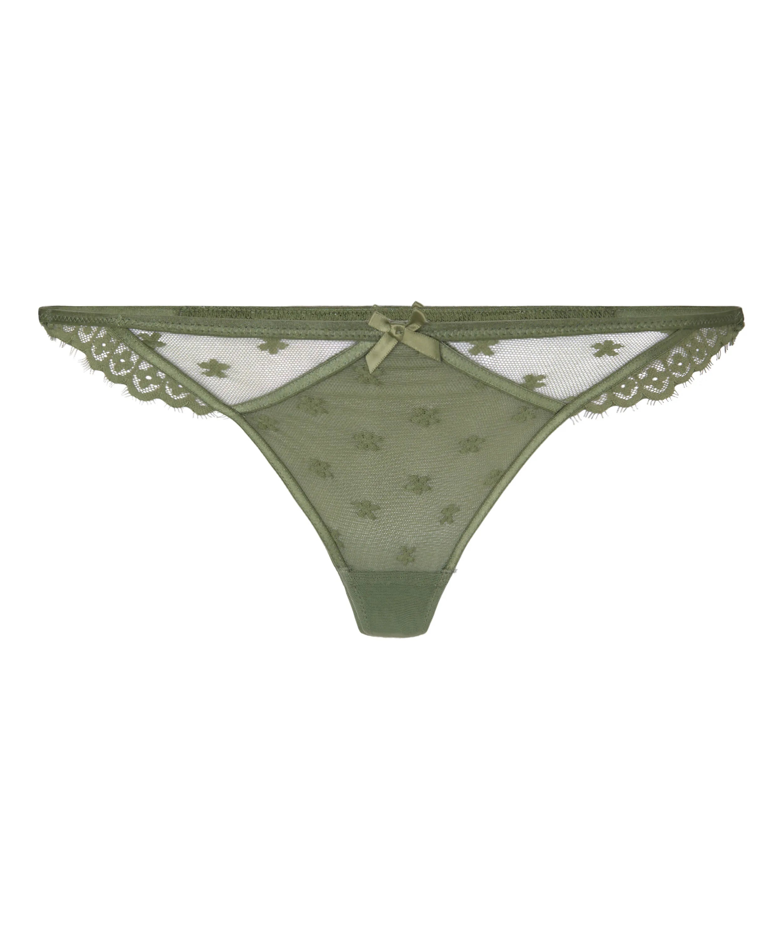 Hunkemoller Green Women Valora Highleg Thong SKU: 304331_Green Image 04