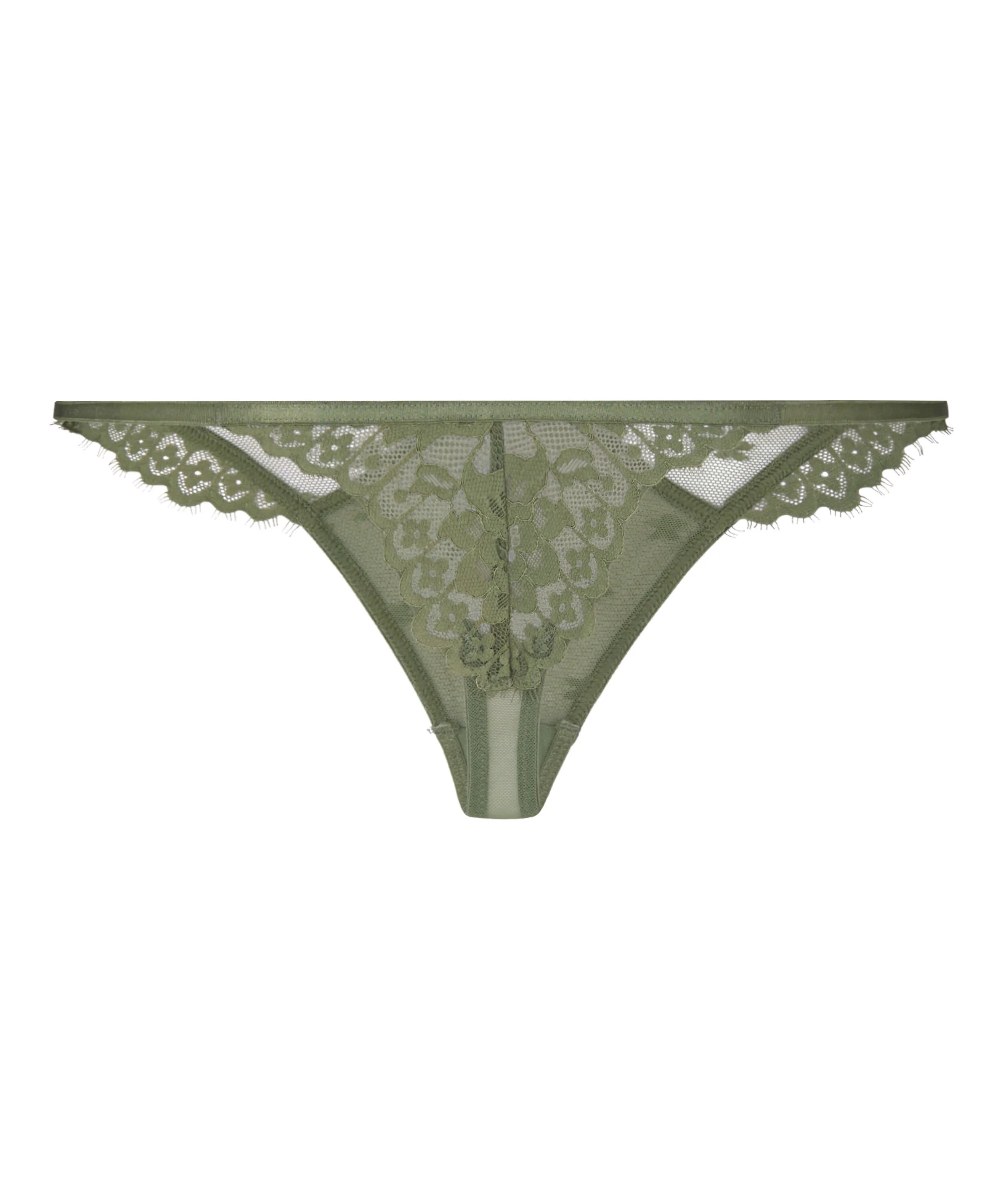 Hunkemoller Green Women Valora Highleg Thong SKU: 304331_Green Image 05