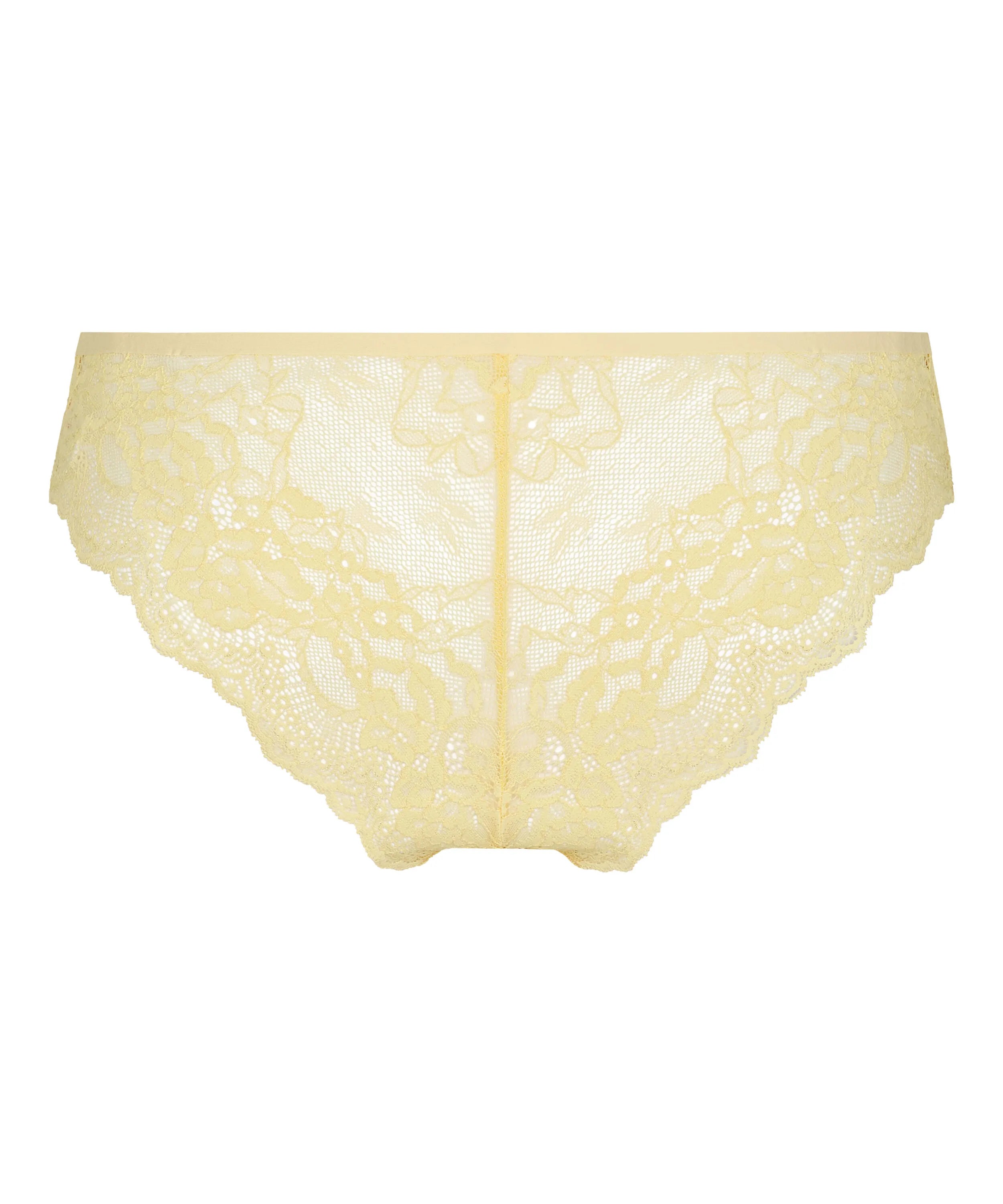 Hunkemoller Yellow Women Invisible Lace Back Brazilian SKU: 304445_Yellow Image 05