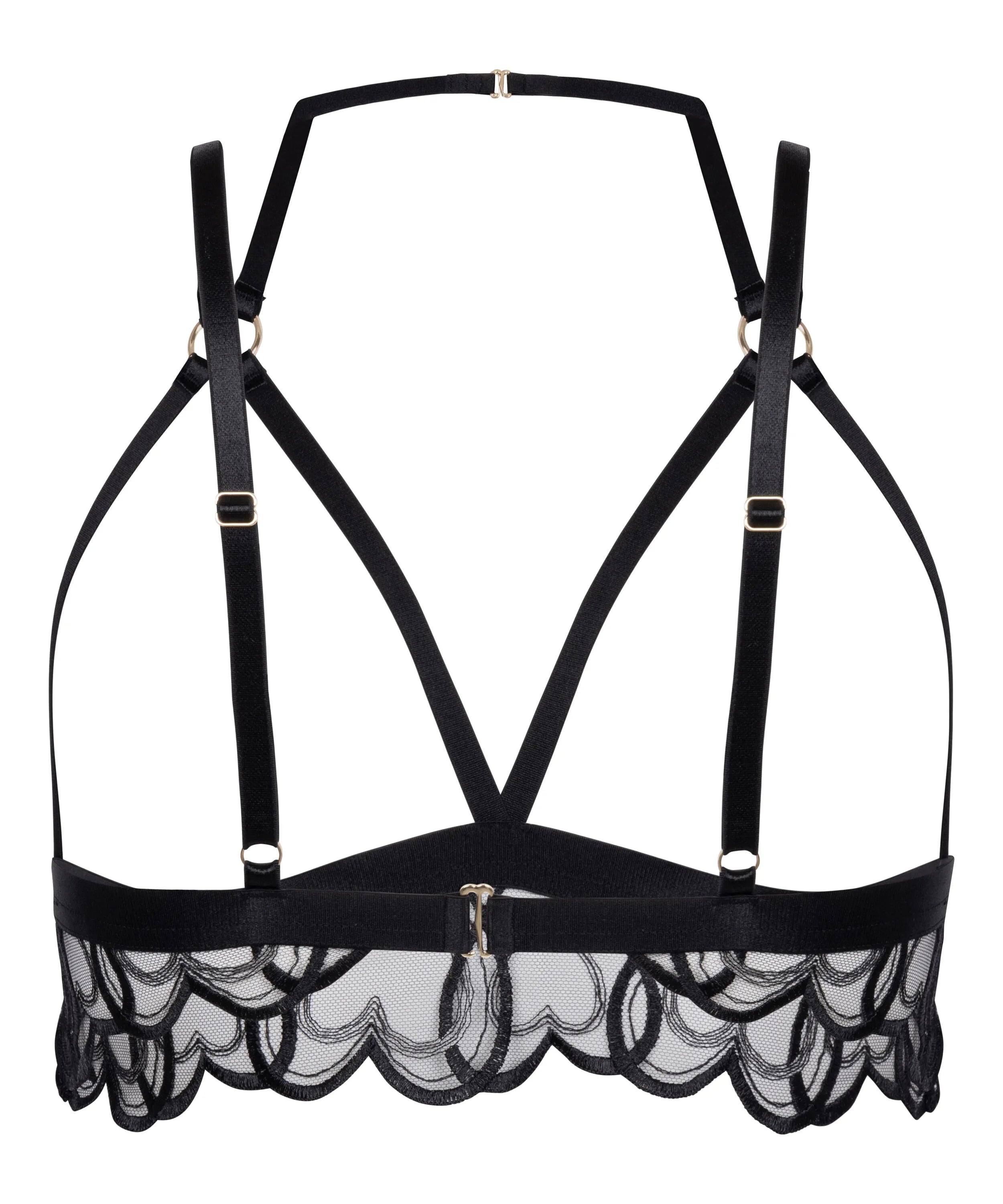 Hunkemoller Black Women Olivia Open Bralette SKU: 304472_Black Image 06
