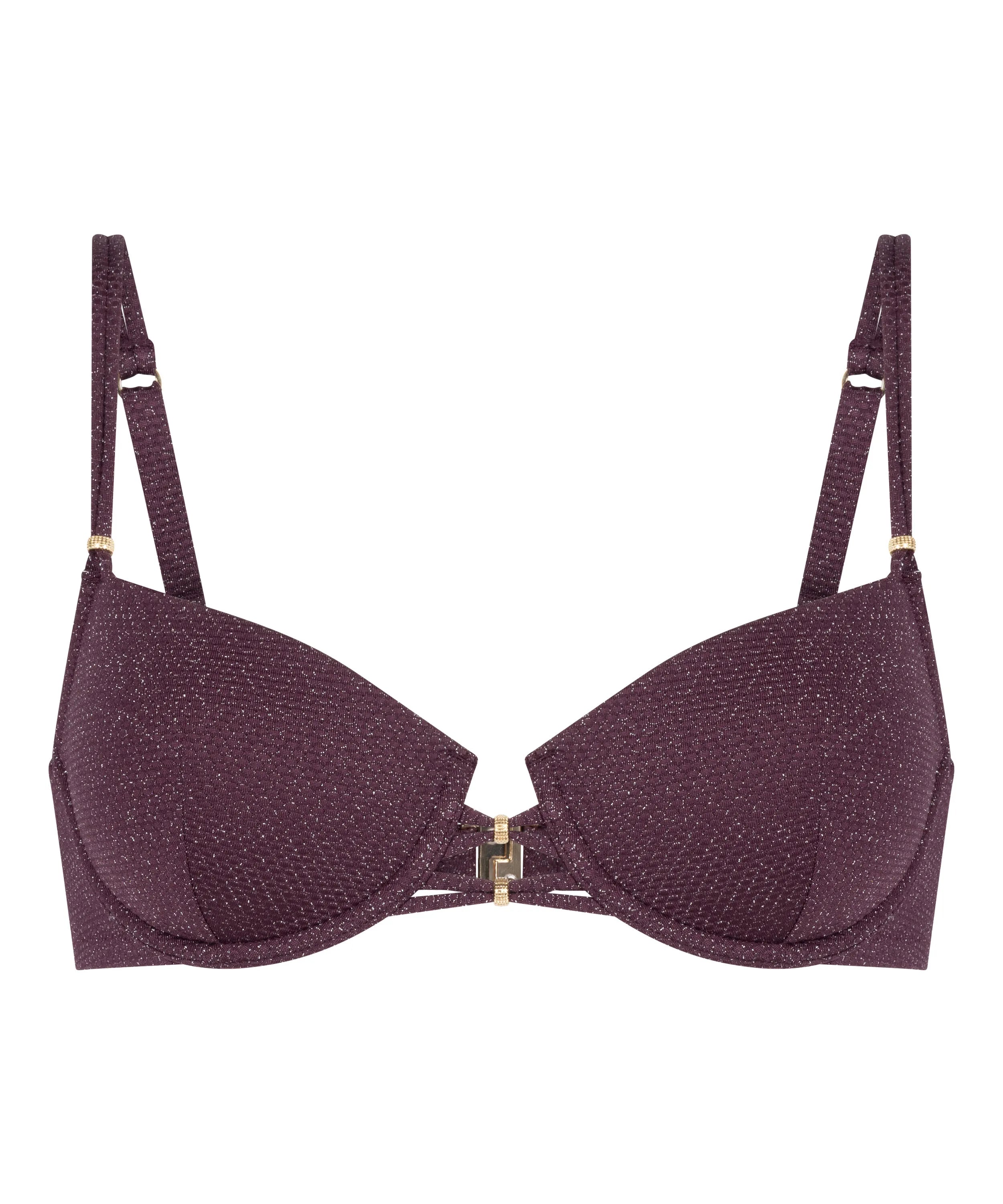 Hunkemoller Purple Women Panama Padded Underwired Bikini Top SKU: 304525_Purple Image 05