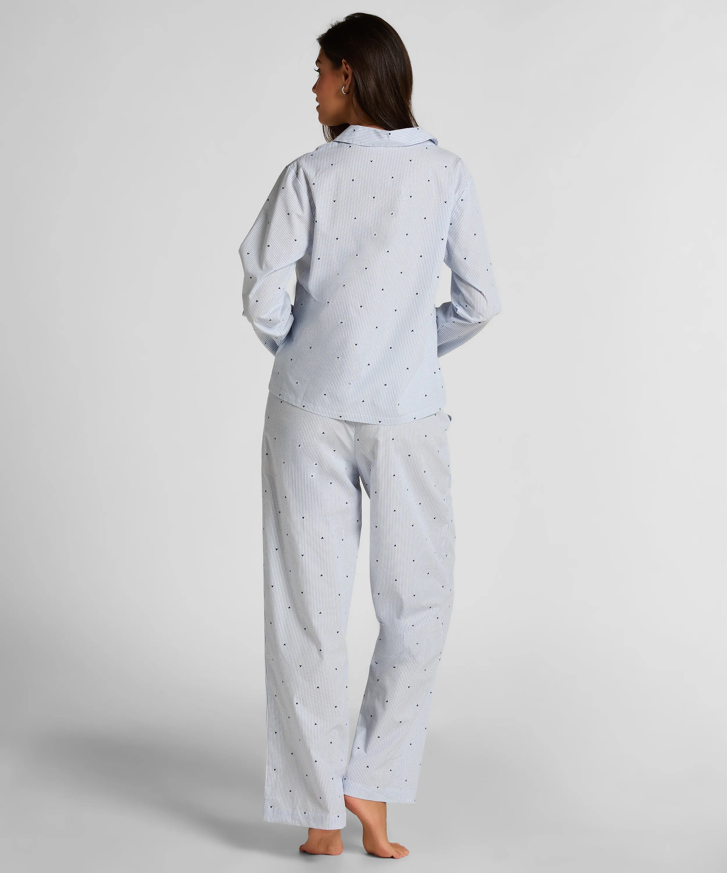 Hunkemoller Cornflower Blue Women Jacket Cotton Stripe Heart SKU: 304584_Cornflower Blue Image 05