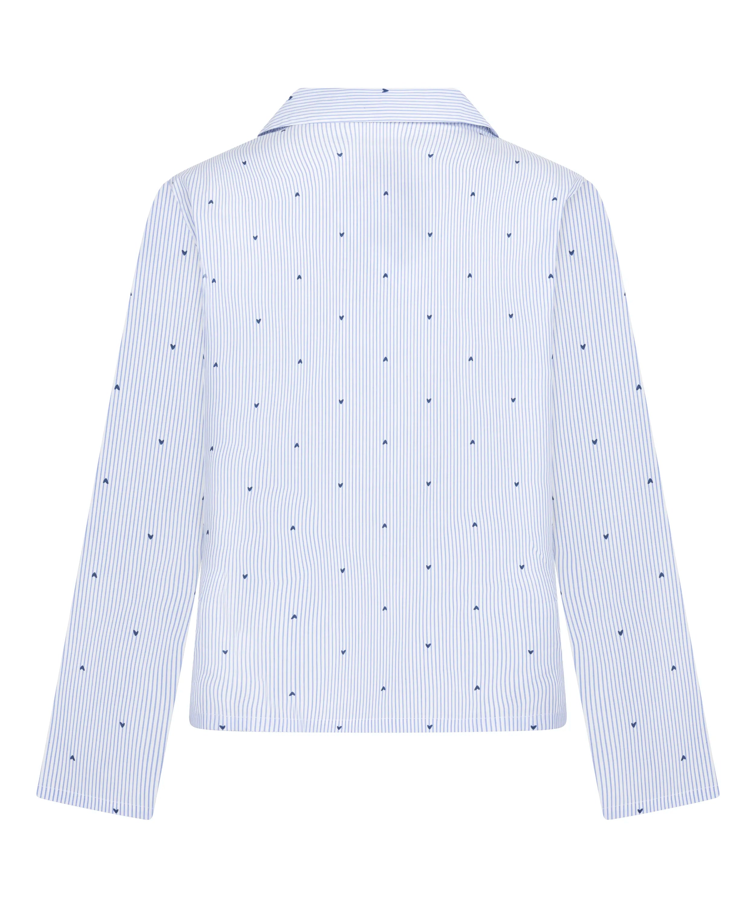 Hunkemoller Cornflower Blue Women Jacket Cotton Stripe Heart SKU: 304584_Cornflower Blue Image 07