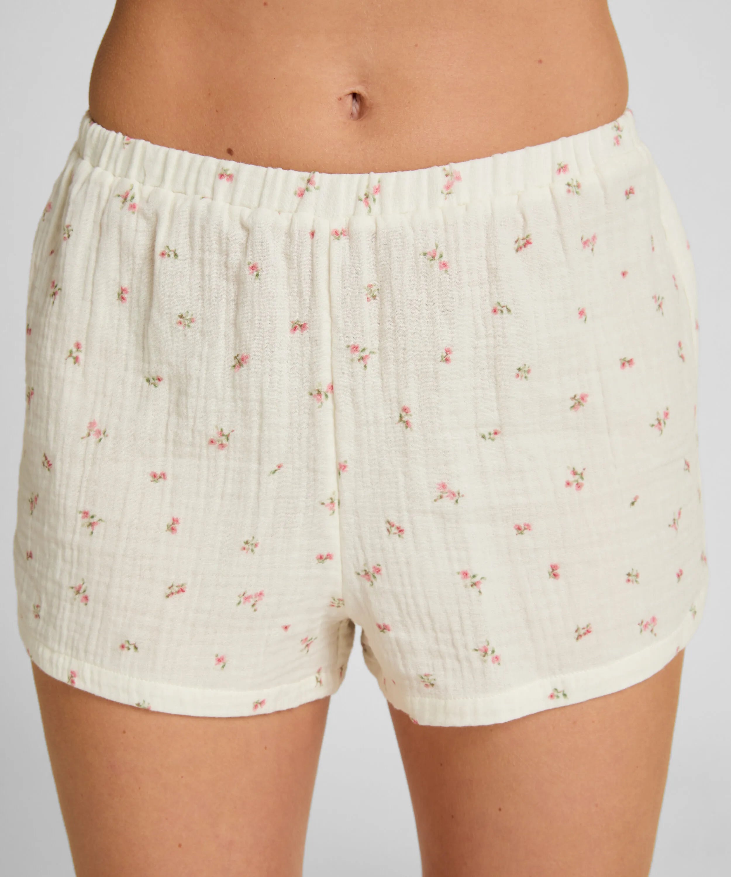 Hunkemoller White Women Muslin Short SKU: 304590_White Image 02