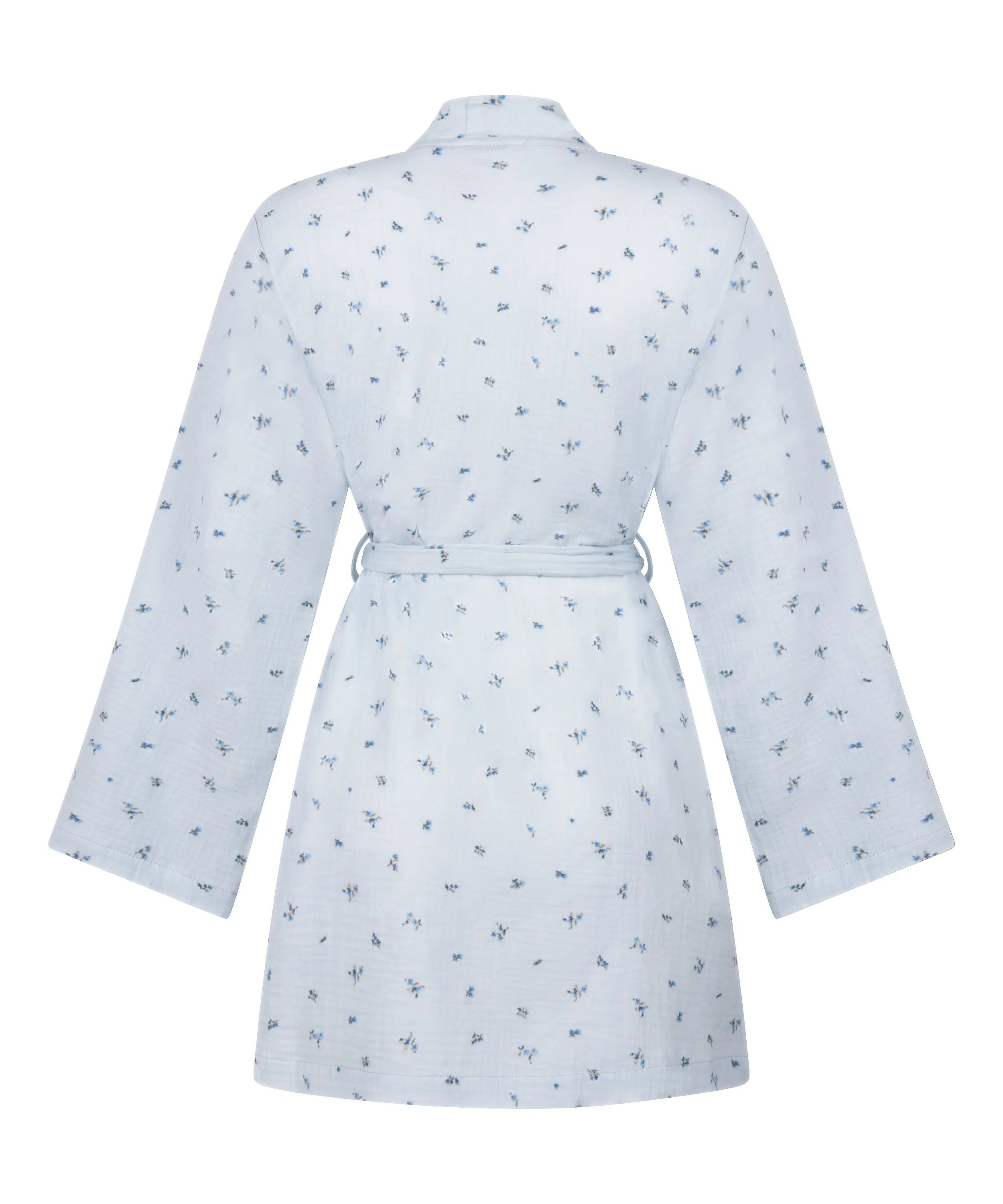 Hunkemoller Blue Women Muslin Robe Short SKU: 304591_Blue Image 05