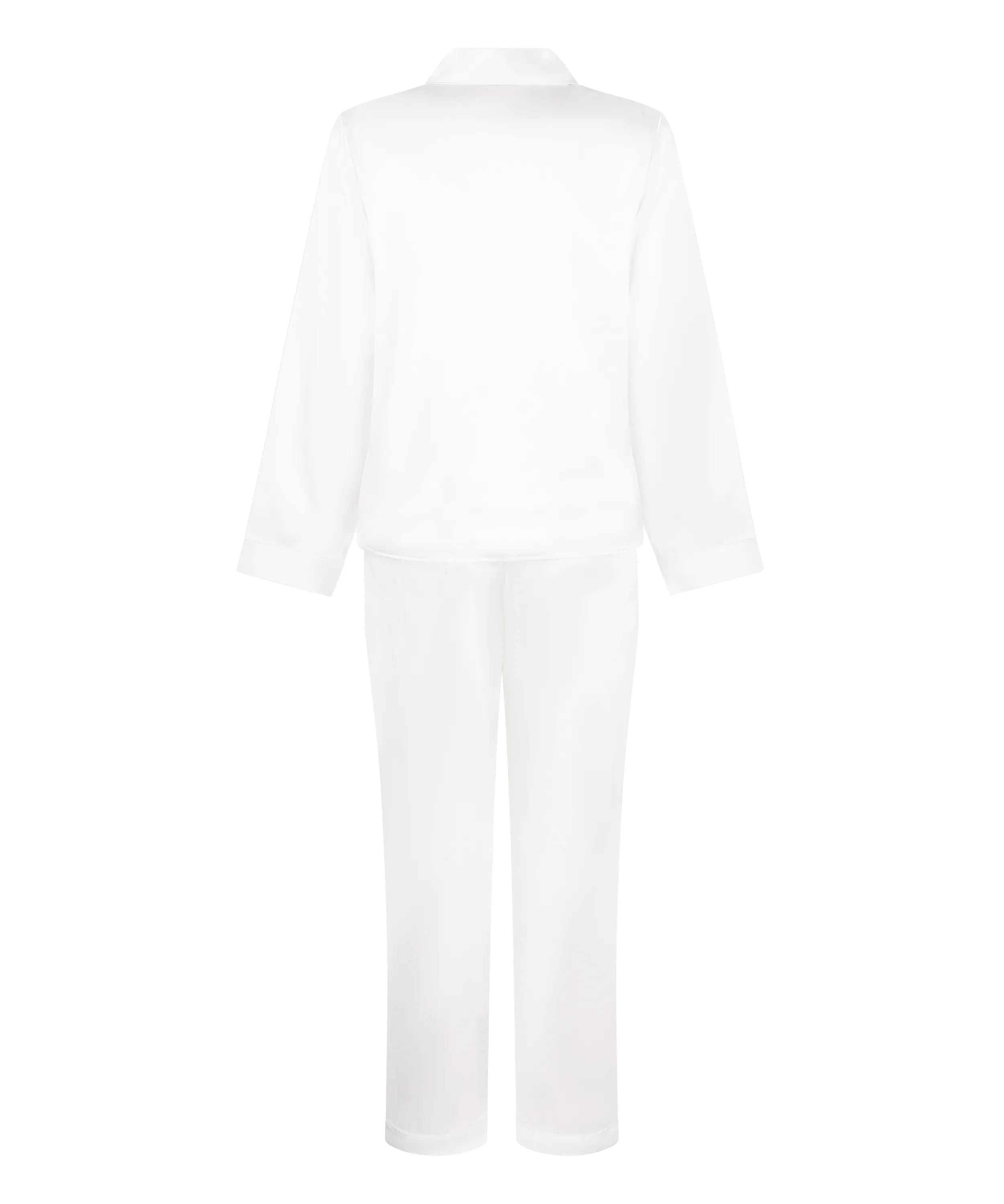 Hunkemoller Gardenia Women Shiny Satin Pyjama Set SKU: 304611_Gardenia Image 05