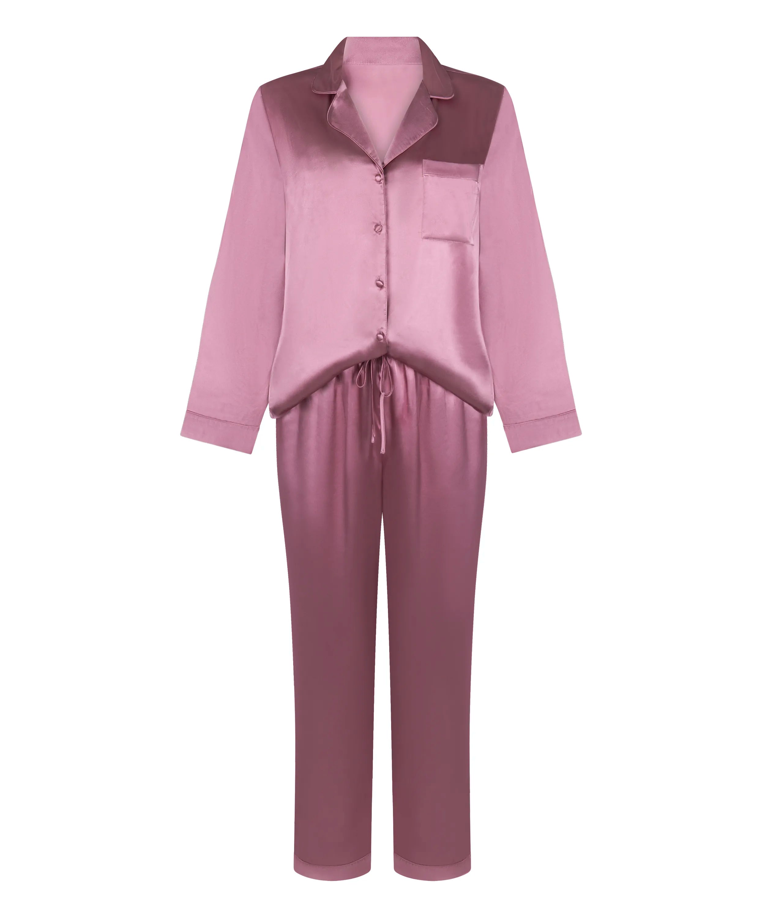 Hunkemoller Lilas Women Shiny Satin Pyjama Set SKU: 304613_Lilas Image 04