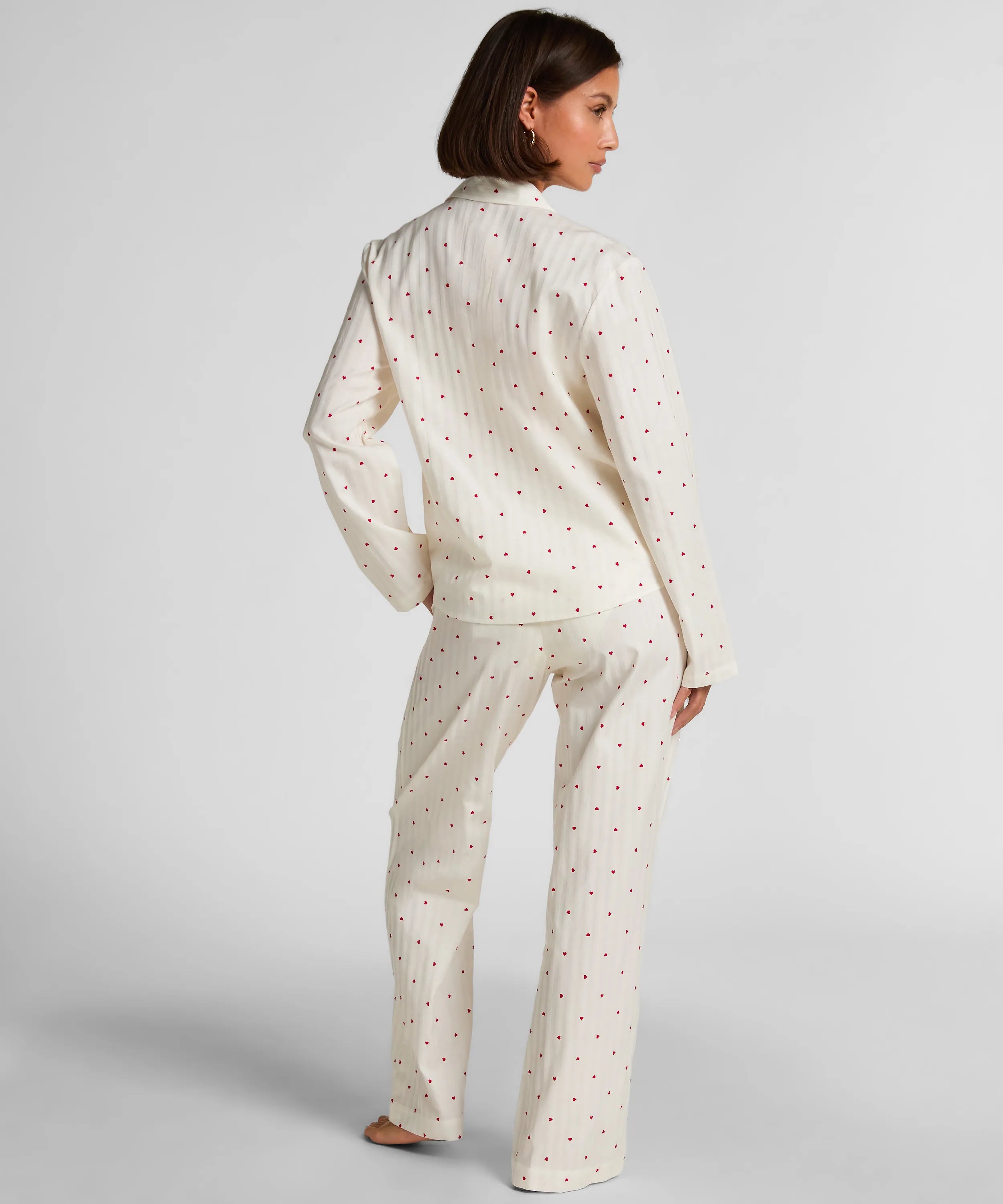 Hunkemoller Gardenia Women Pyjama Set Cotton Hearts SKU: 304621_Gardenia Image 03