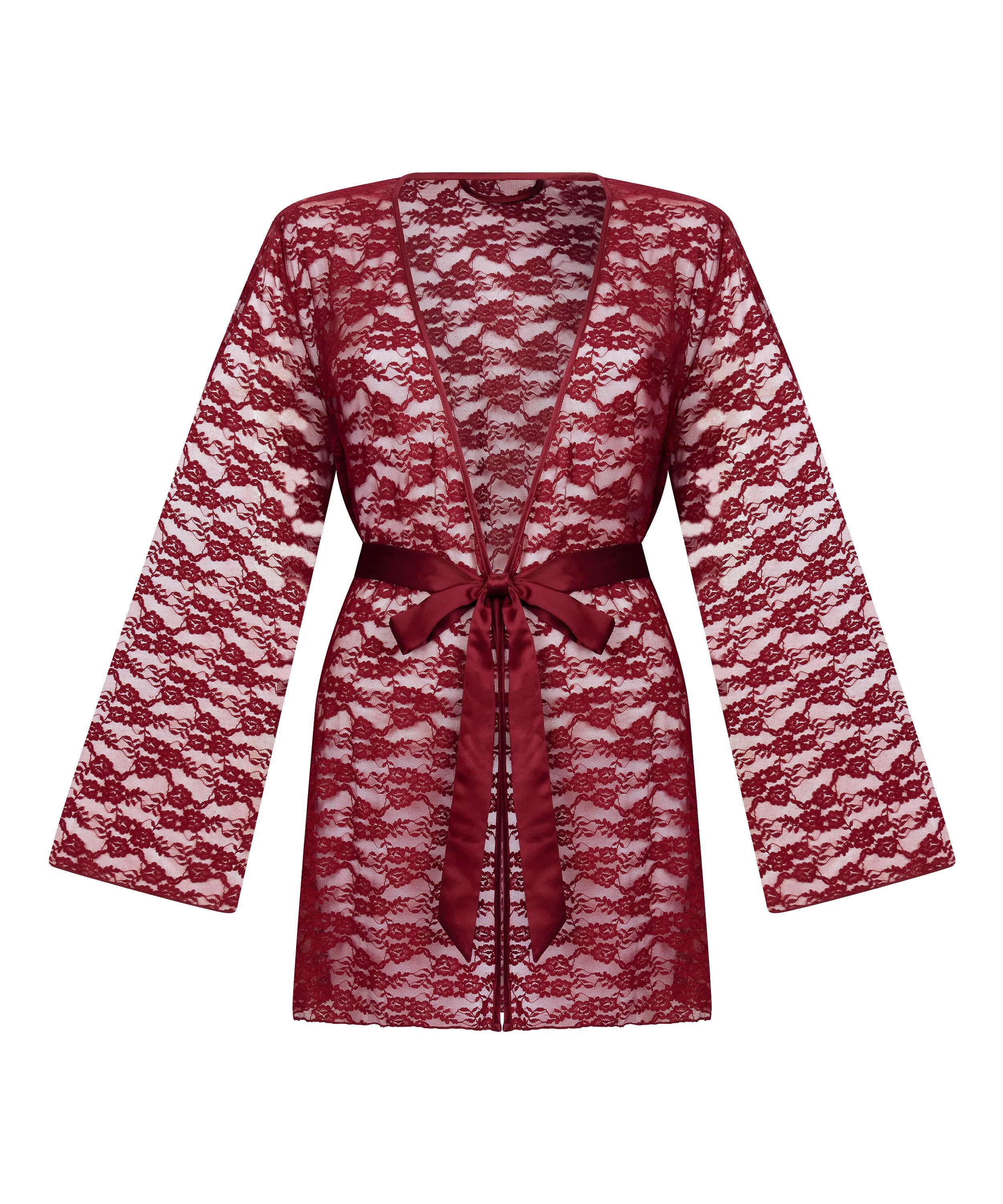 Hunkemoller Red Women Allover Lace Kimono SKU: 304636_Red Image 05