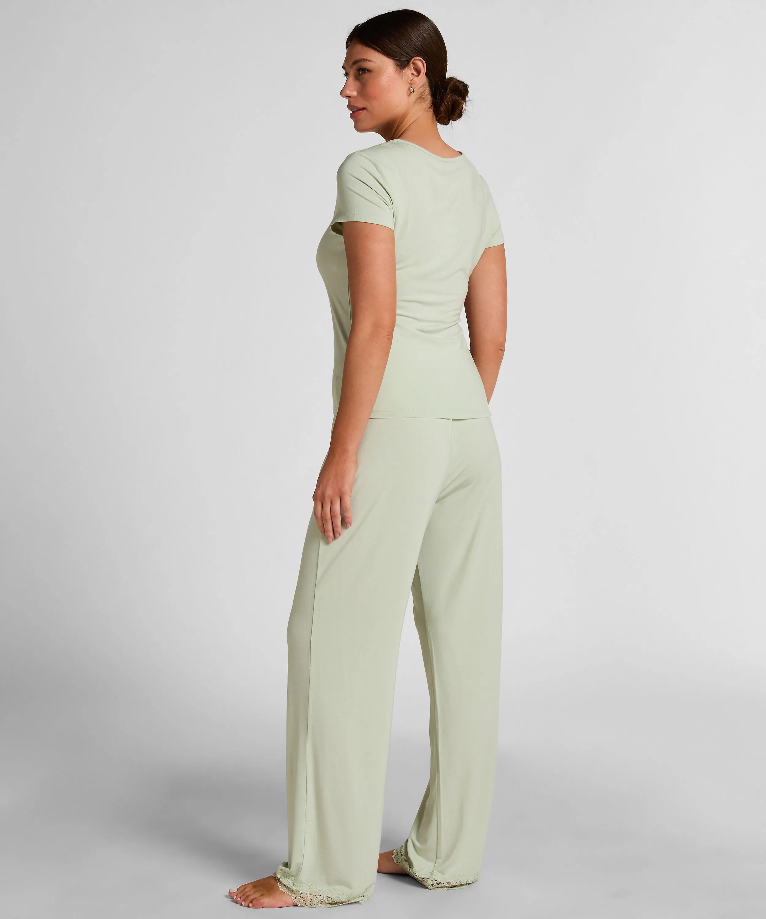 Hunkemoller Green Women Nana Pyjama Set SKU: 304645_Green Image 03