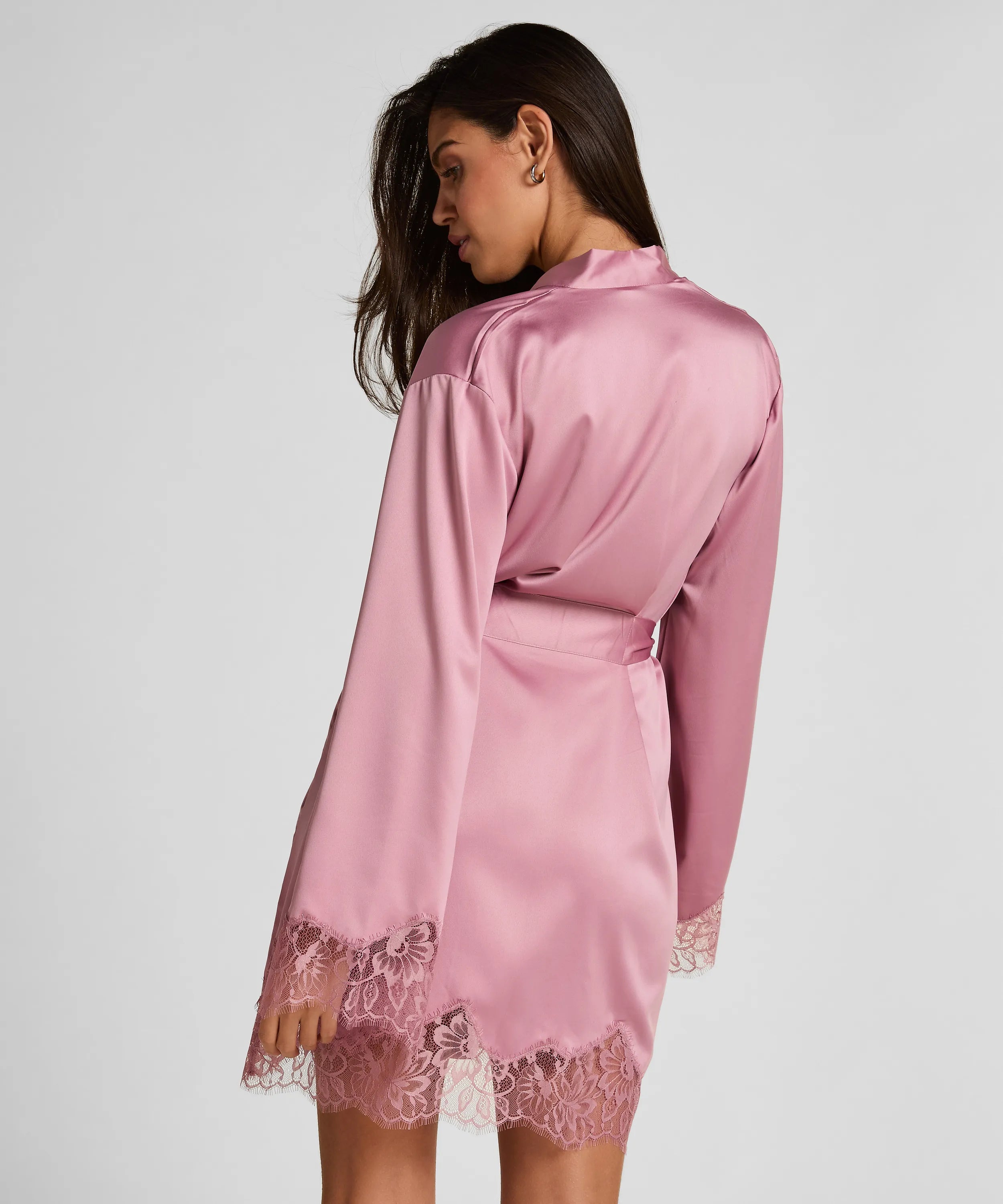 Hunkemoller Lilas Women Valerie Kimono Satin SKU: 304647_Lilas Image 03