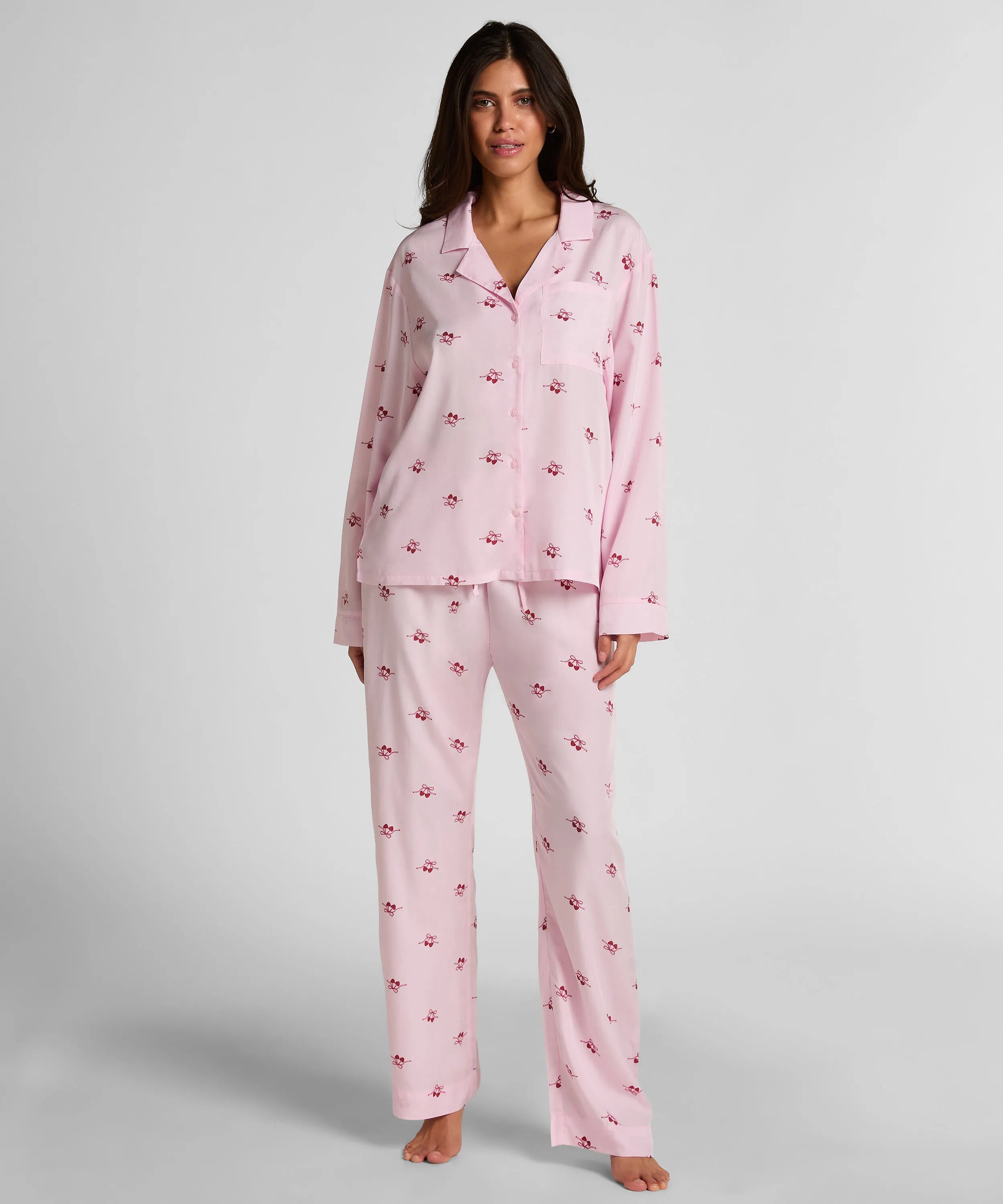 Hunkemoller Pink Women Cherry Woven Jacket SKU: 304648_Pink Image 03