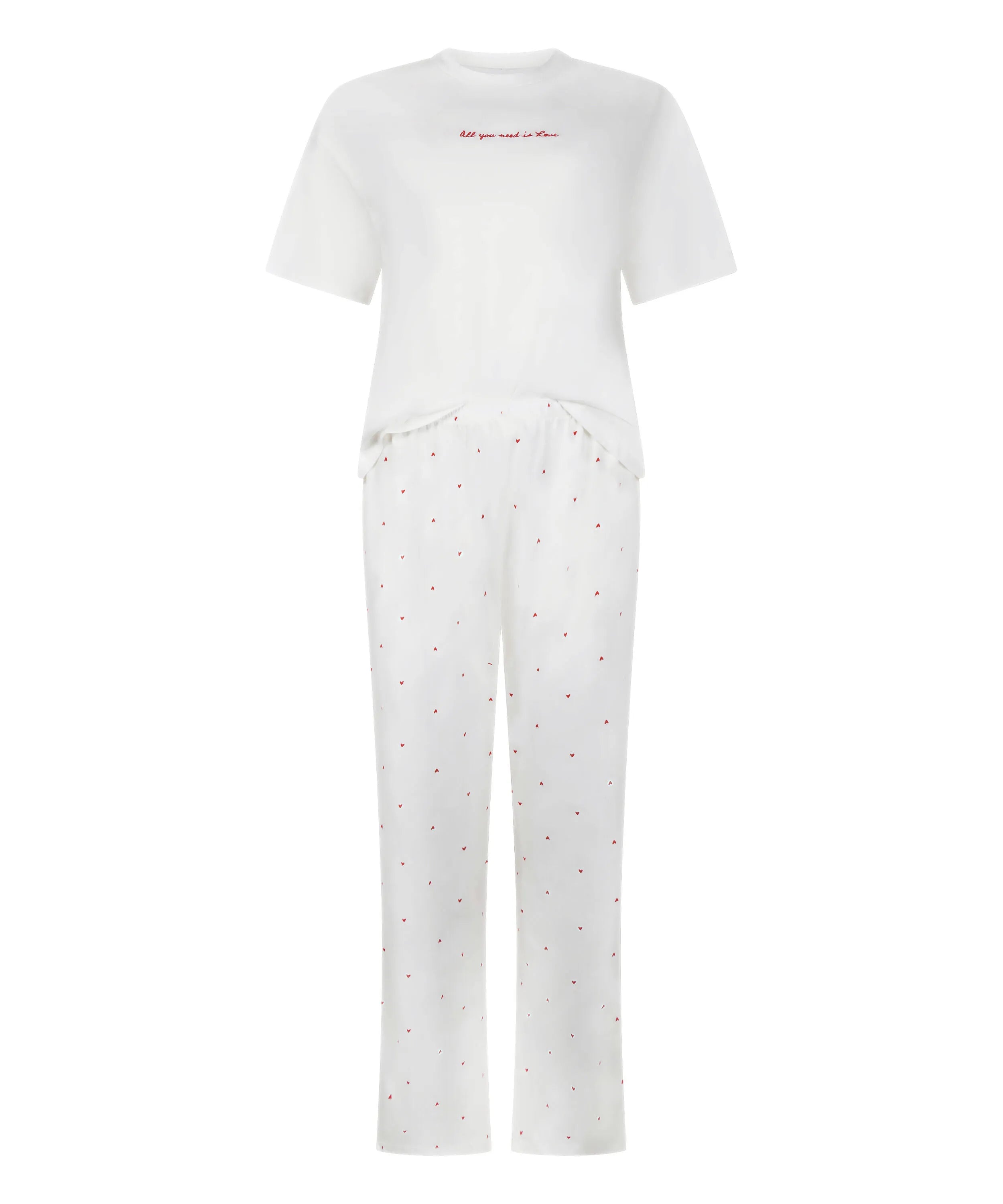 Hunkemoller White Women Pyjama Set Cotton Print SKU: 304650_White Image 04