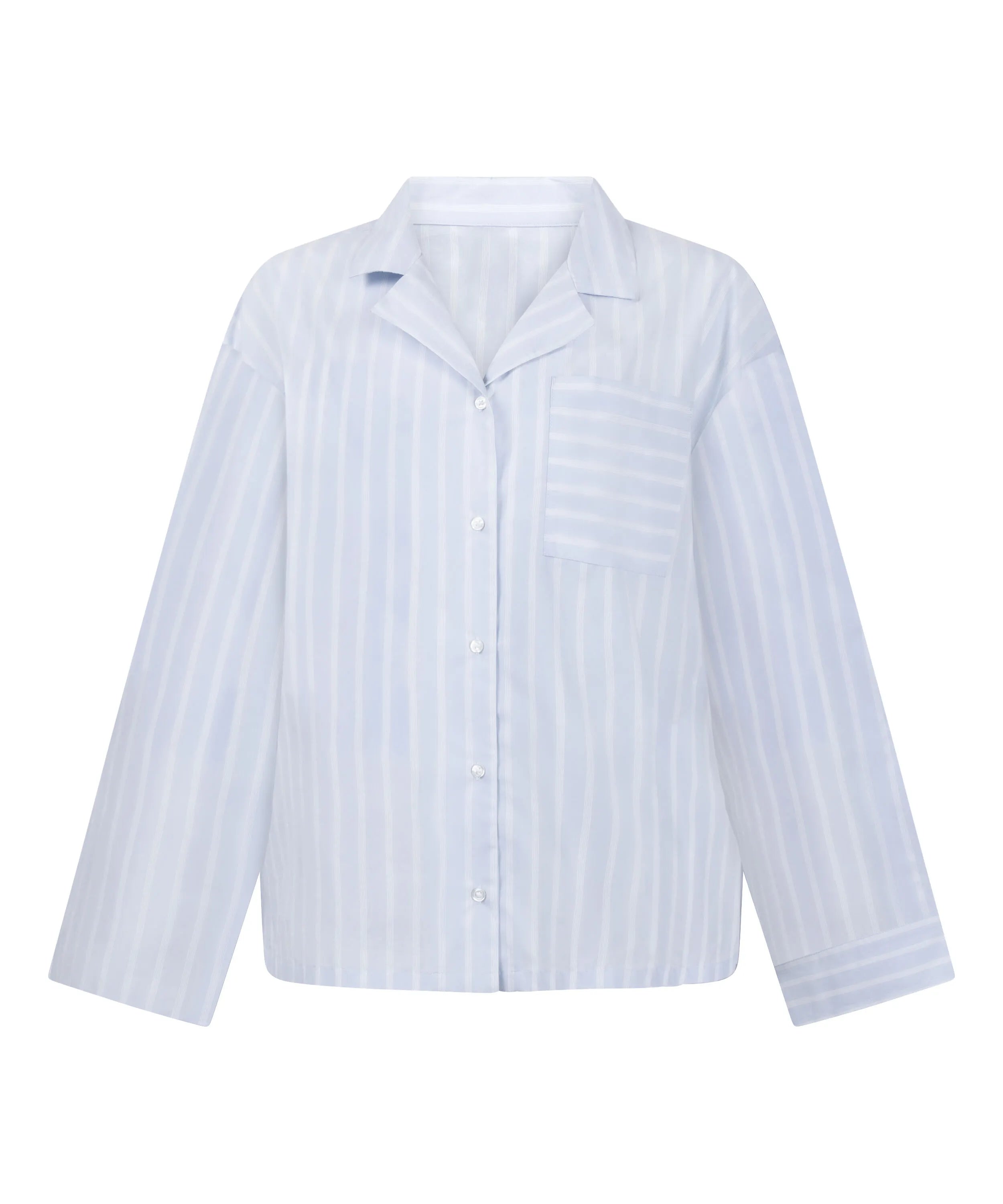 Hunkemoller Blue Women Stripe Cotton Woven Jacket SKU: 304652_Blue Image 05