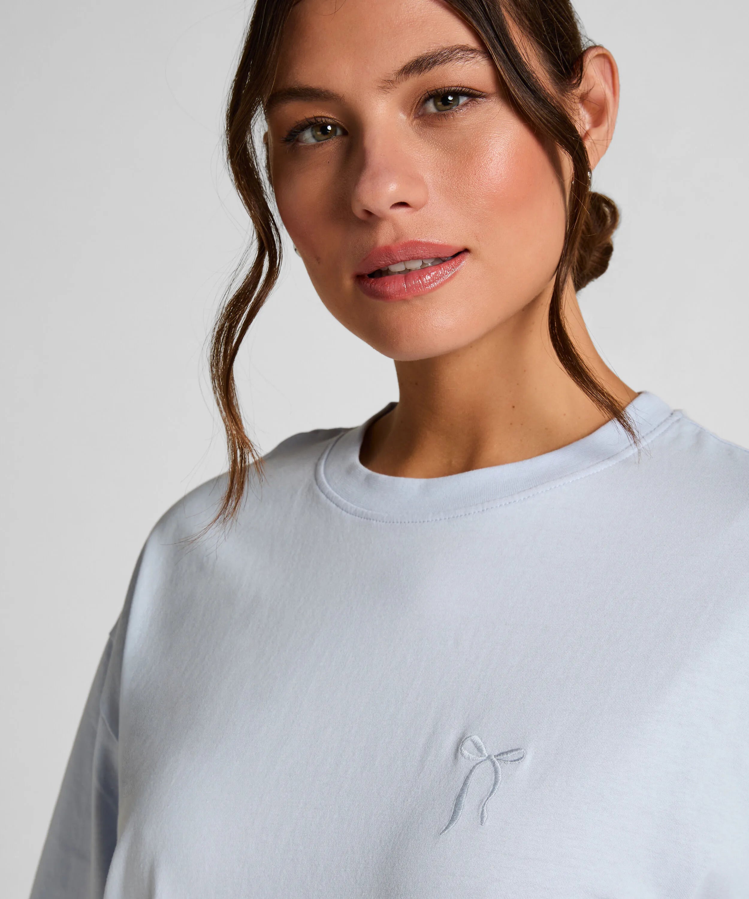 Hunkemoller Blue Women Round Neck Nightshirt SKU: 304669_Blue Image 02